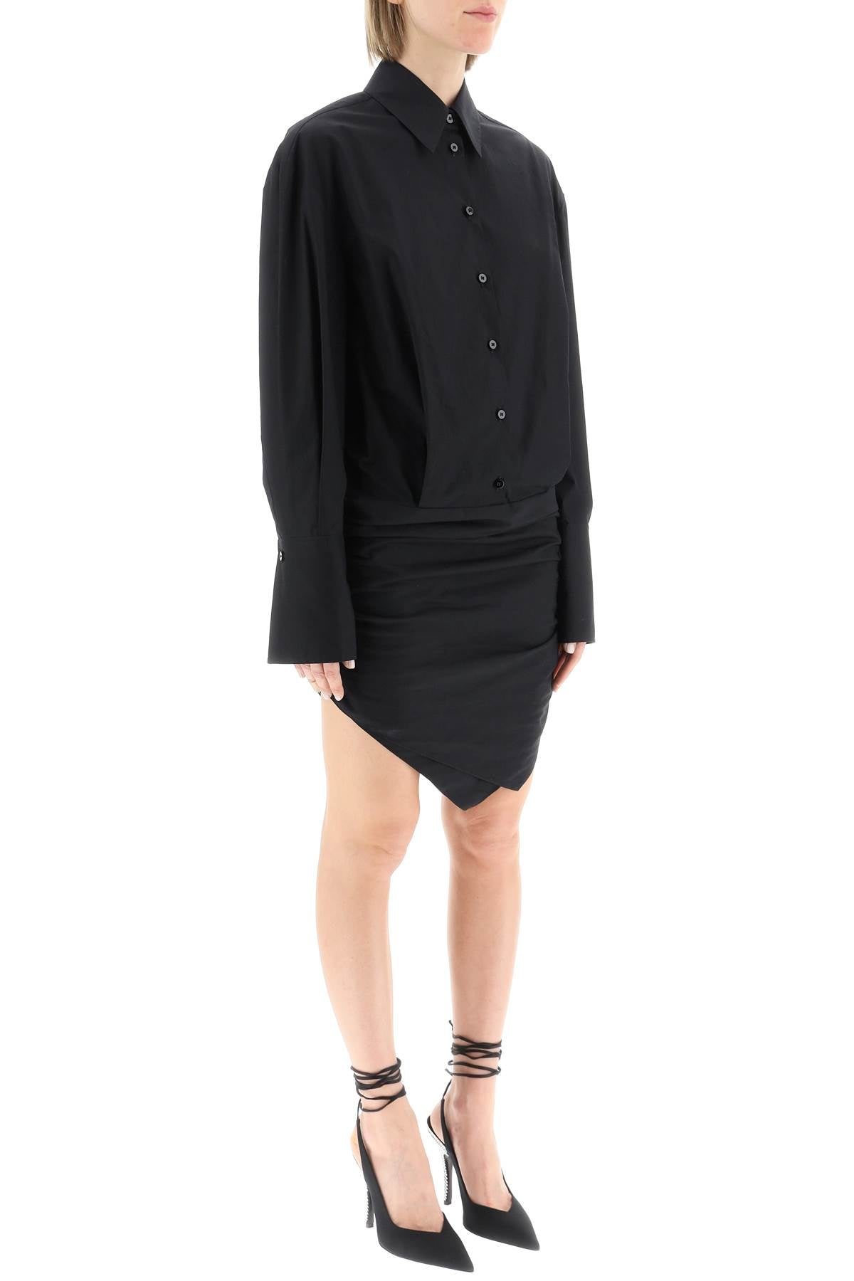 The Attico 'Hatty' Mini Shirt Dress   Black