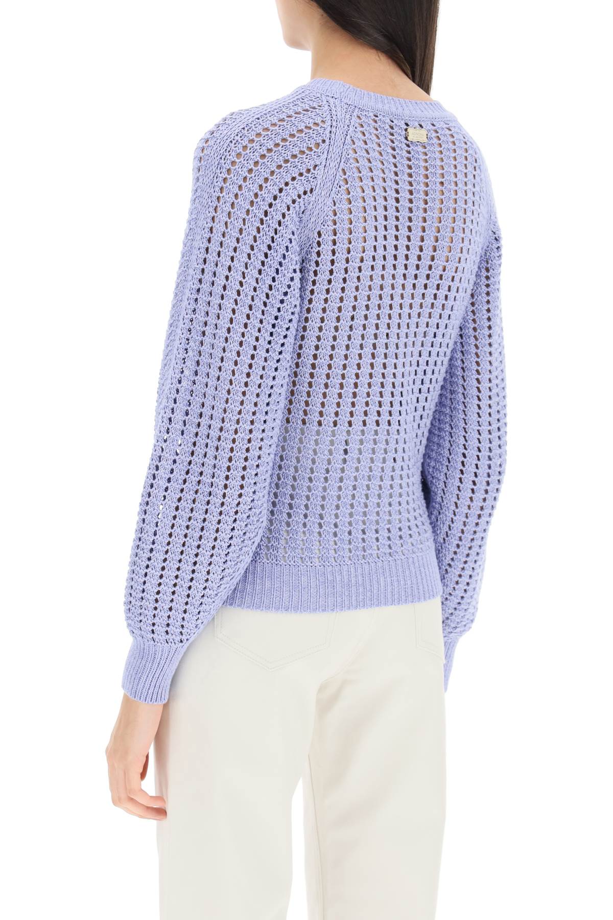 Agnona Cotton Silk Sweater   Purple