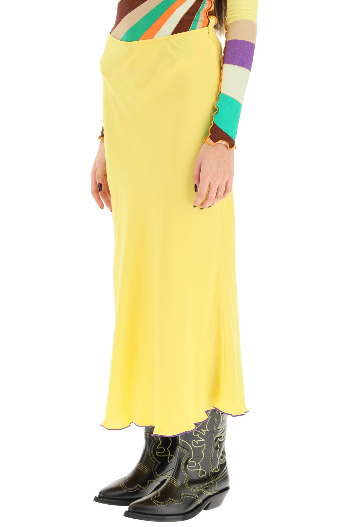 Siedres 'Prim' Satin Midi Skirt   Yellow