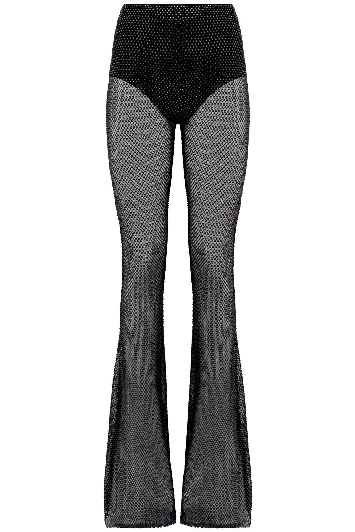 Giuseppe Di Morabito rhinestone-studded fishnet knit pants