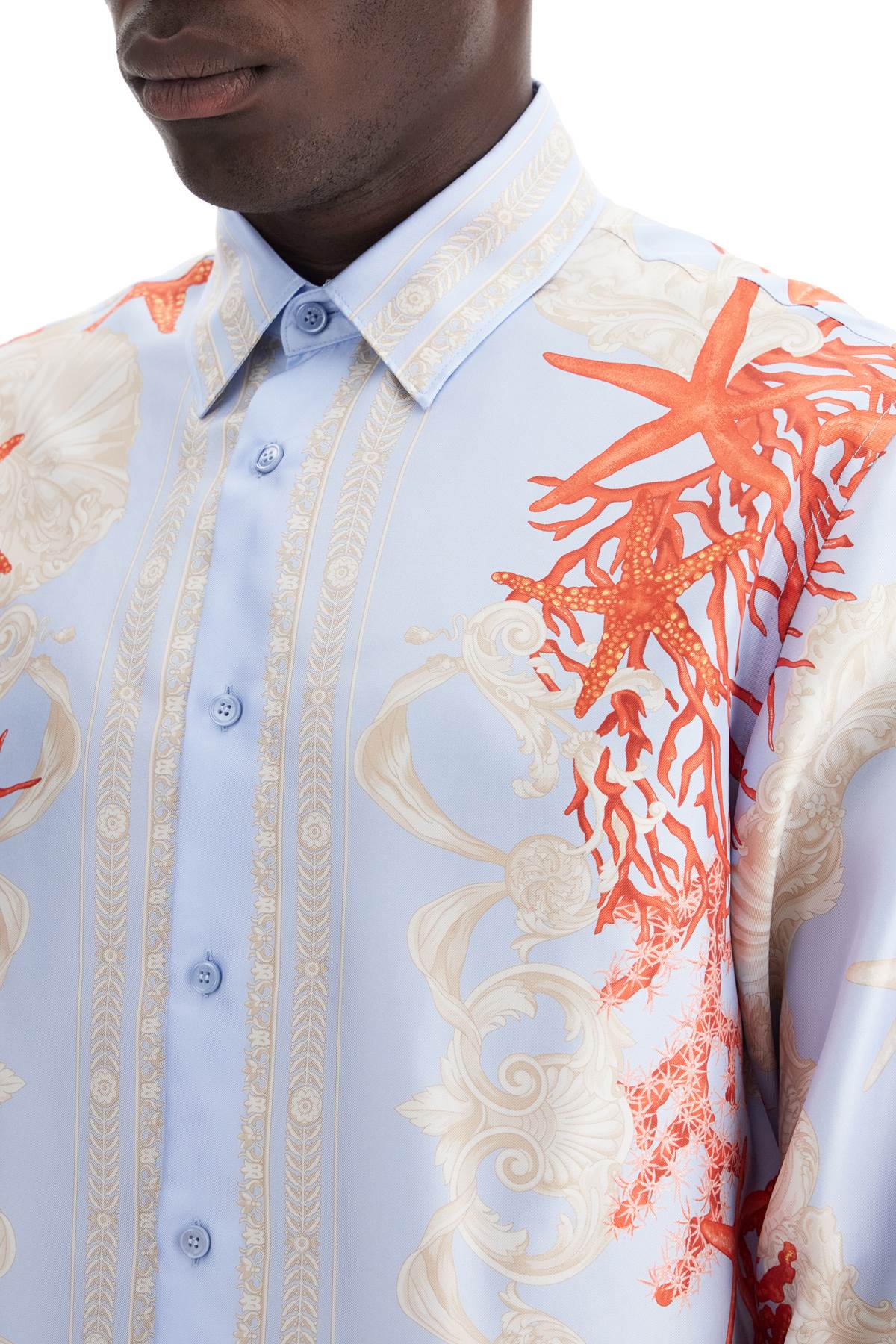 Versace barocco sea silk shirt