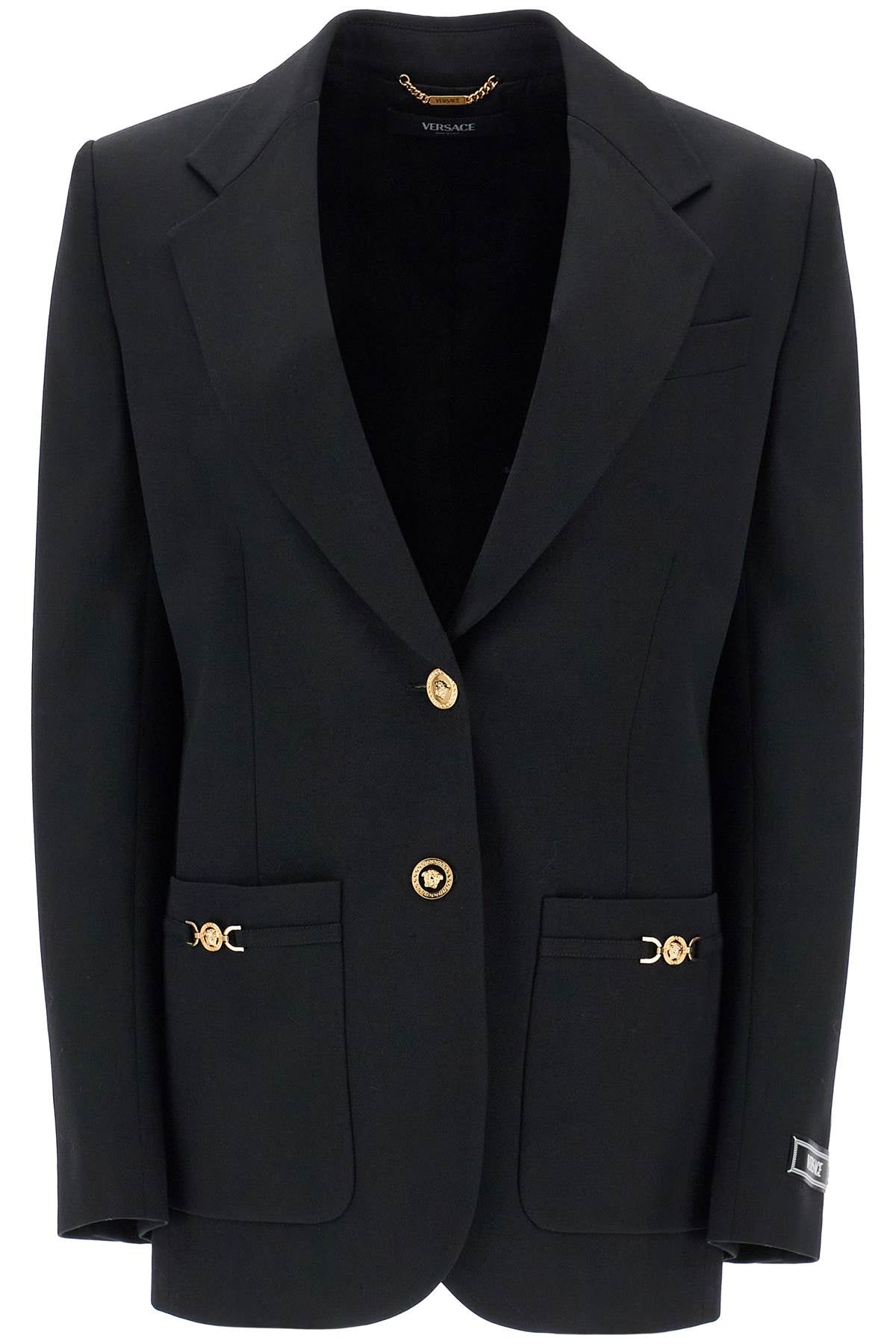 Versace single-breasted wool stretch blazer