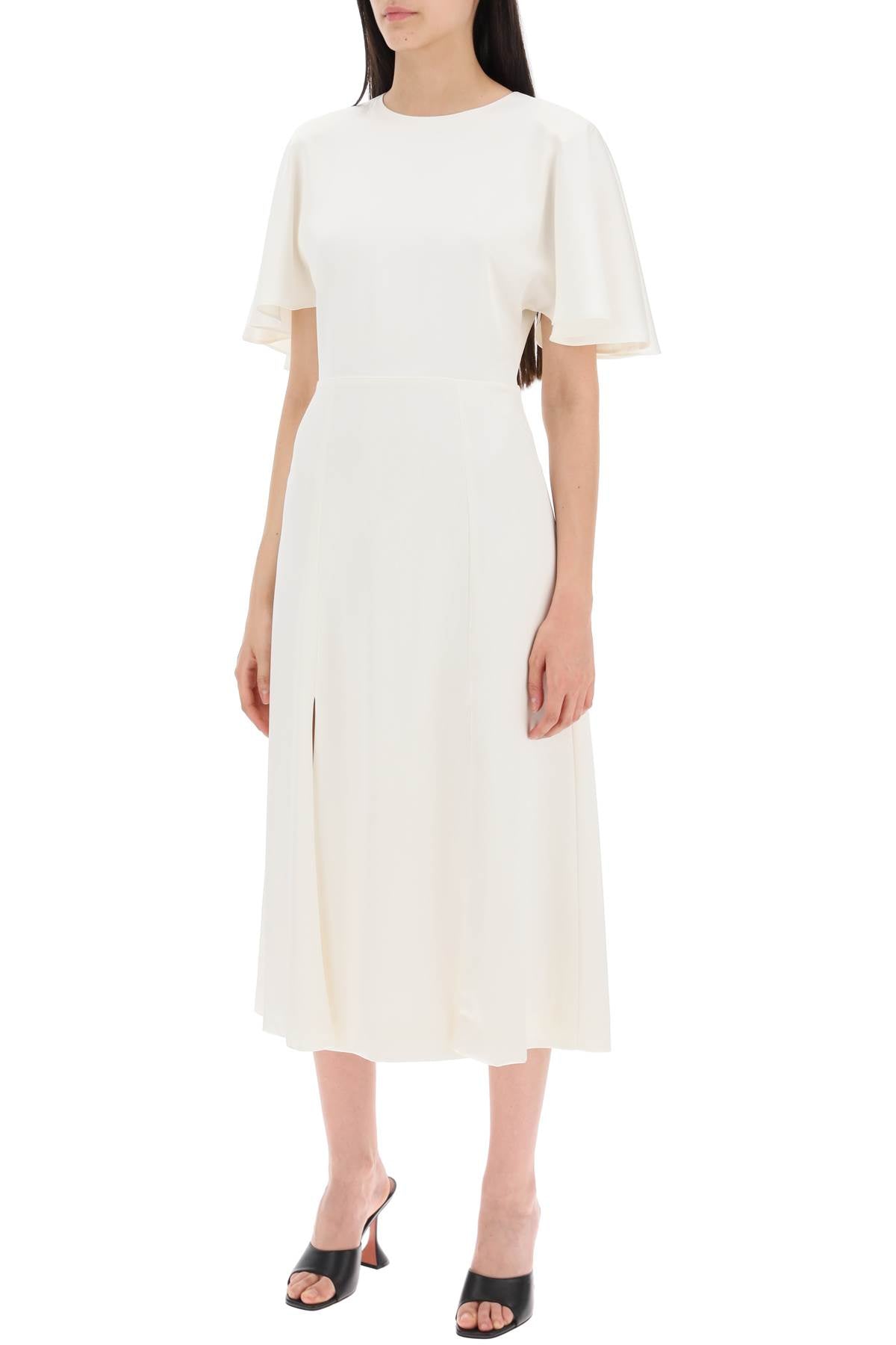 Rotate midi satin dress with butterfly sleeves