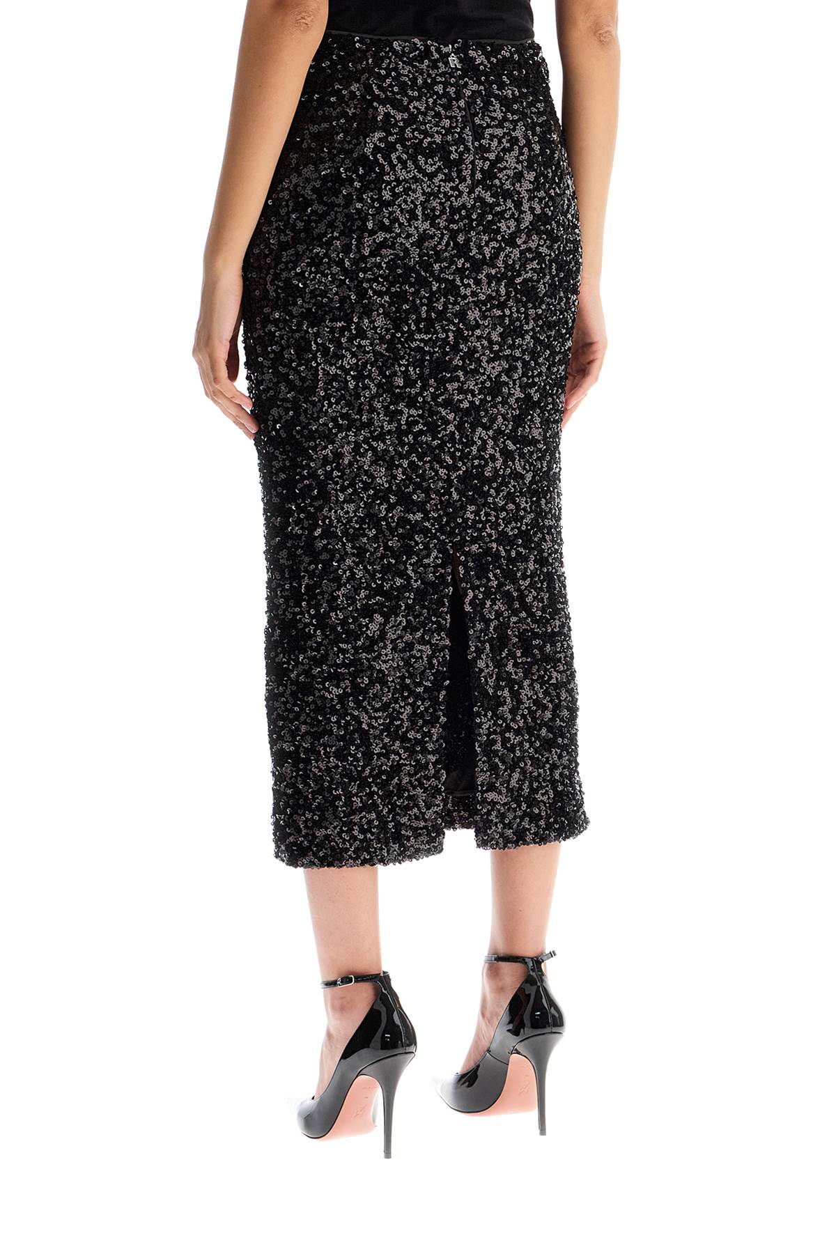 Rotate midi sequin skirt in