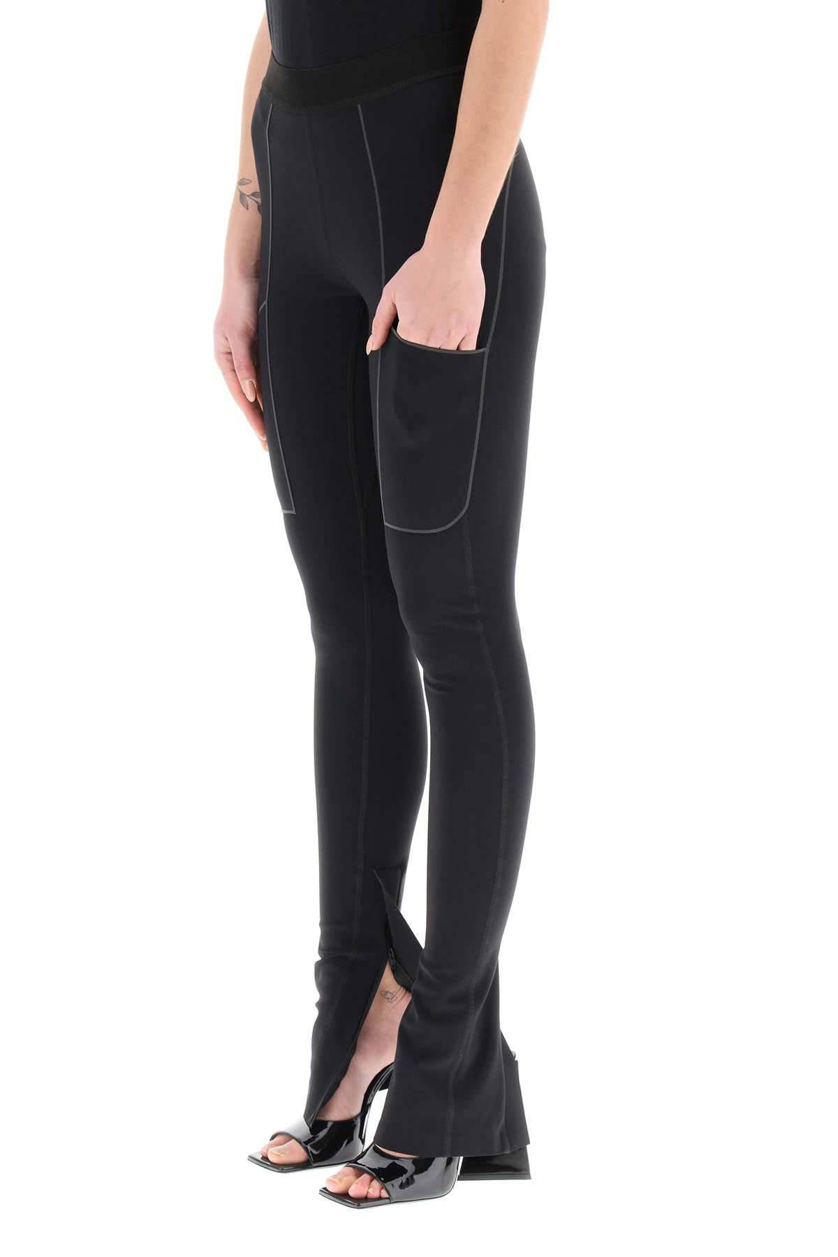 Coperni Zippered Cuff Leggings   Black