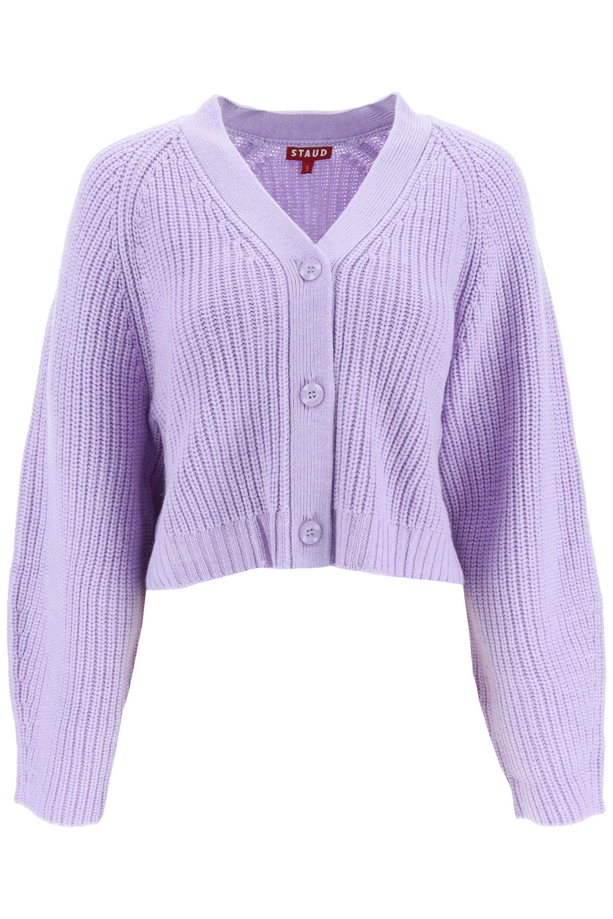 Staud V Neck Mirabel Cardigan   Purple