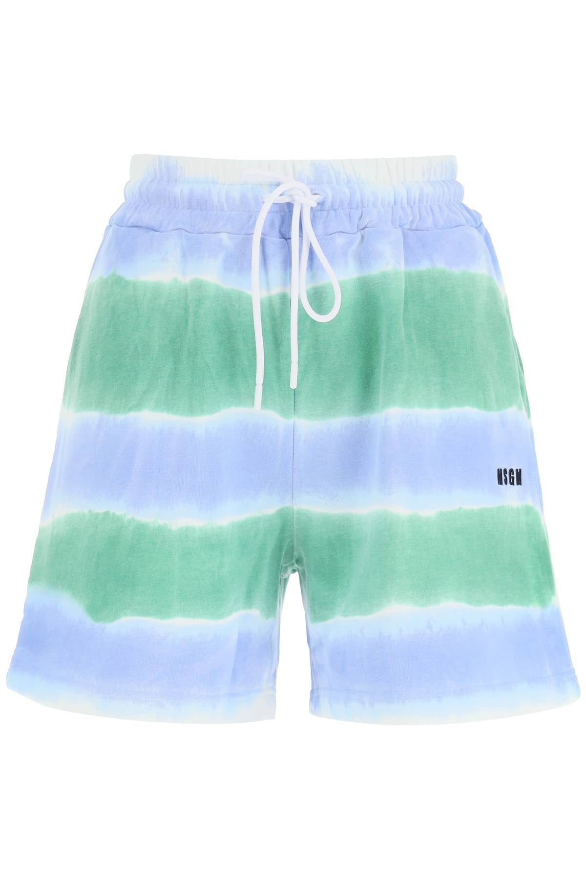 Msgm Tie Dye Jersey Shorts   Green