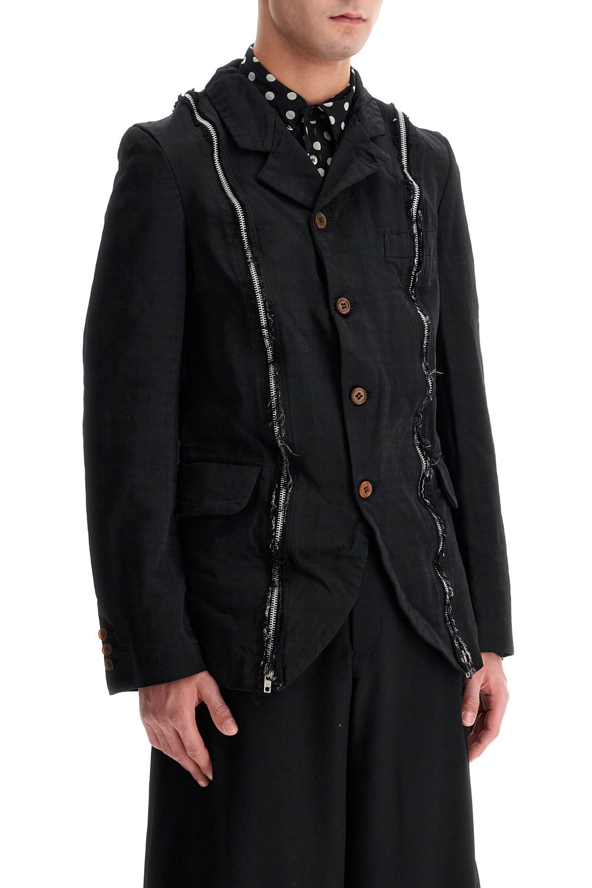 COMME DES GARCONS BLACK single-breasted jacket with zipper