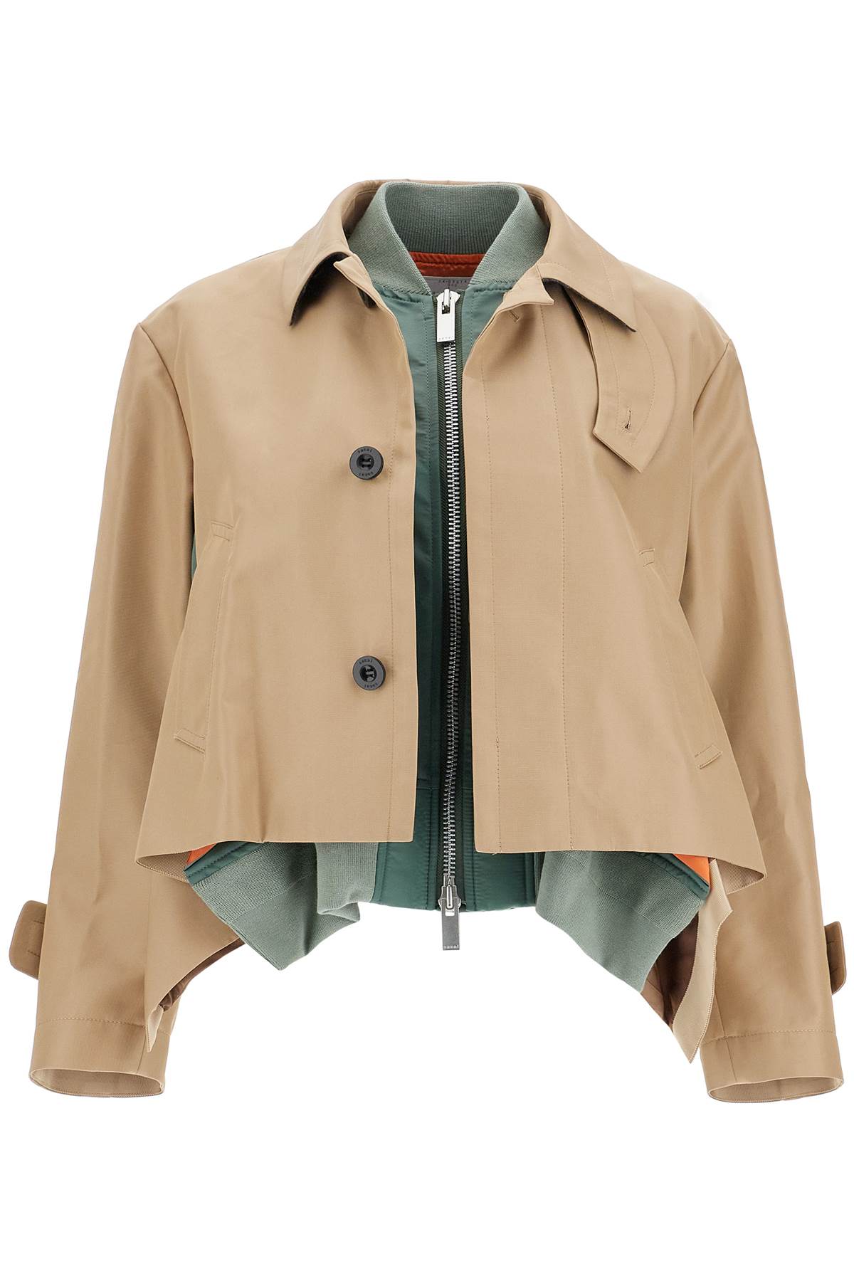 Sacai gabardine jacket with inserts