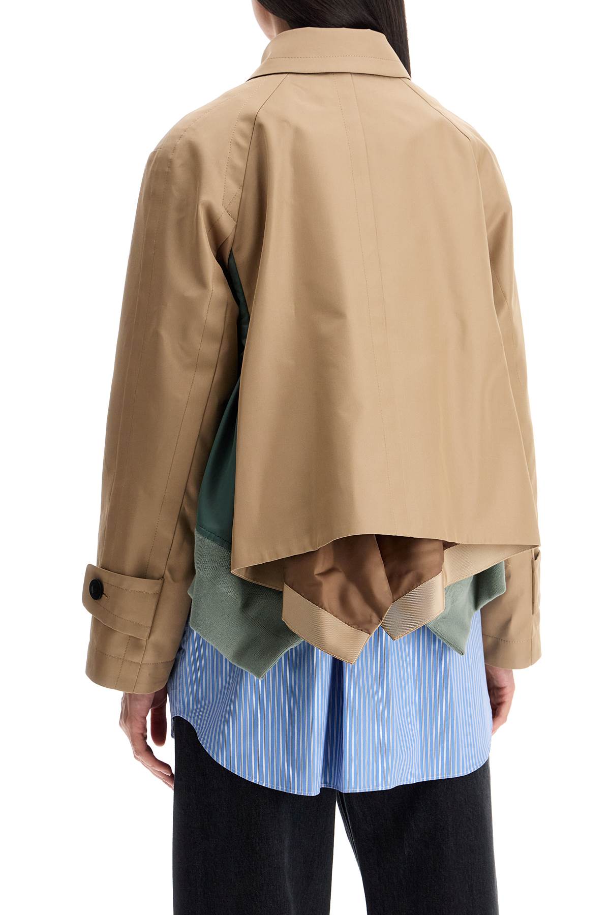 Sacai gabardine jacket with inserts