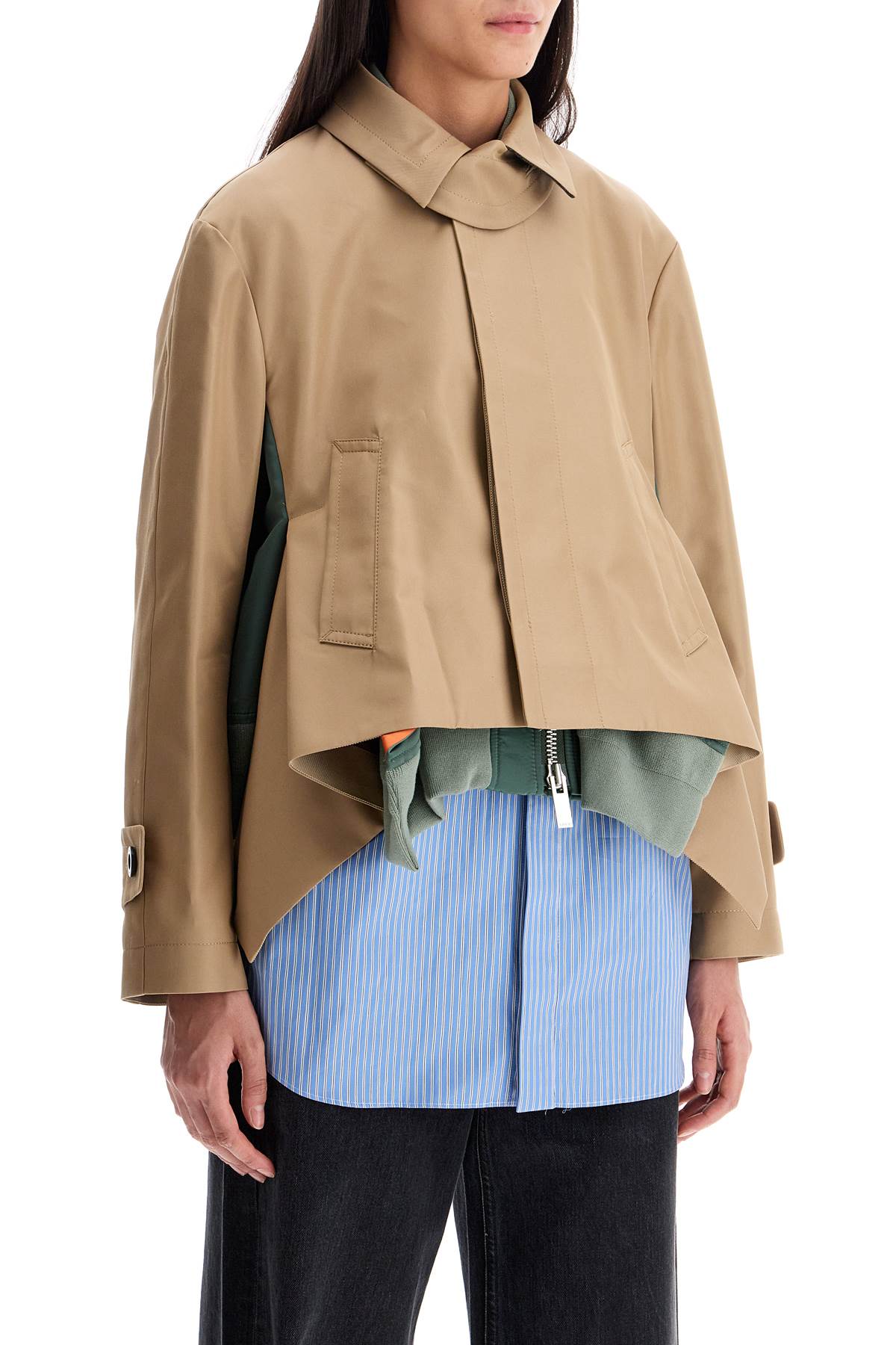 Sacai gabardine jacket with inserts