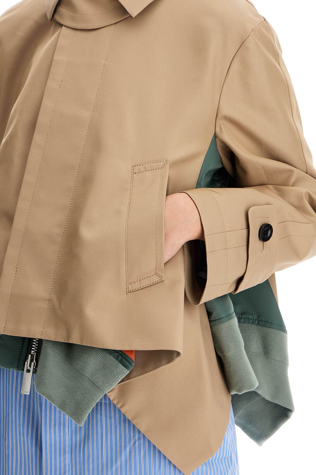 Sacai gabardine jacket with inserts