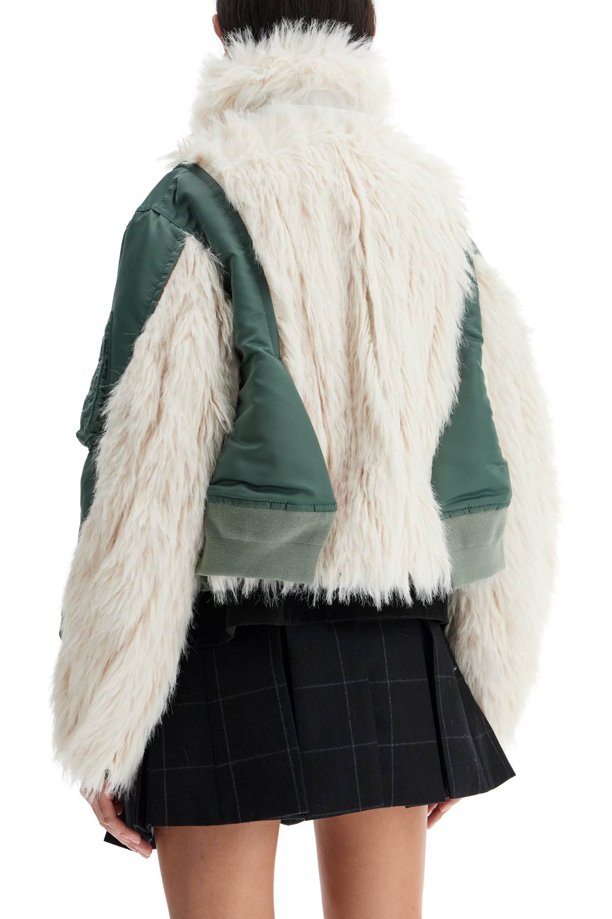 Sacai jacket with faux fur inserts