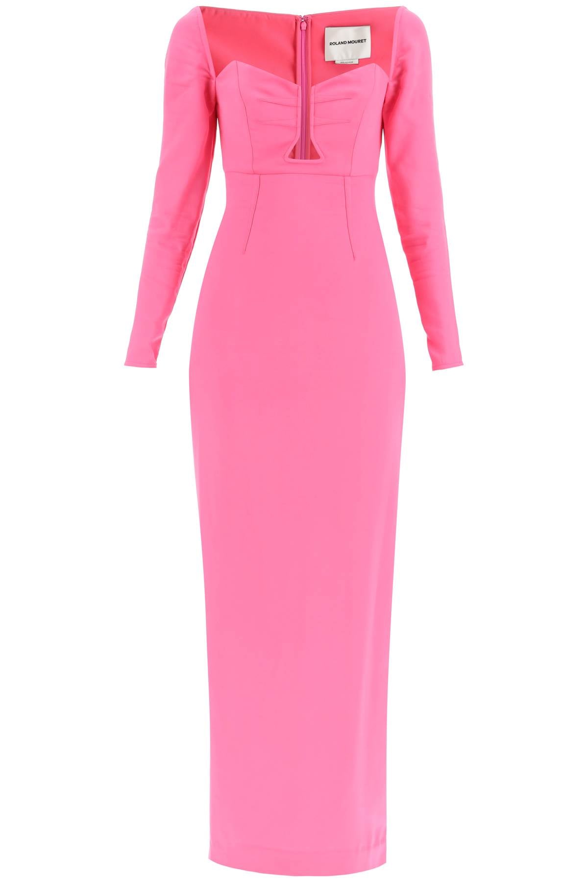 Roland Mouret Maxi Pencil Dress With Cut Outs   Pink