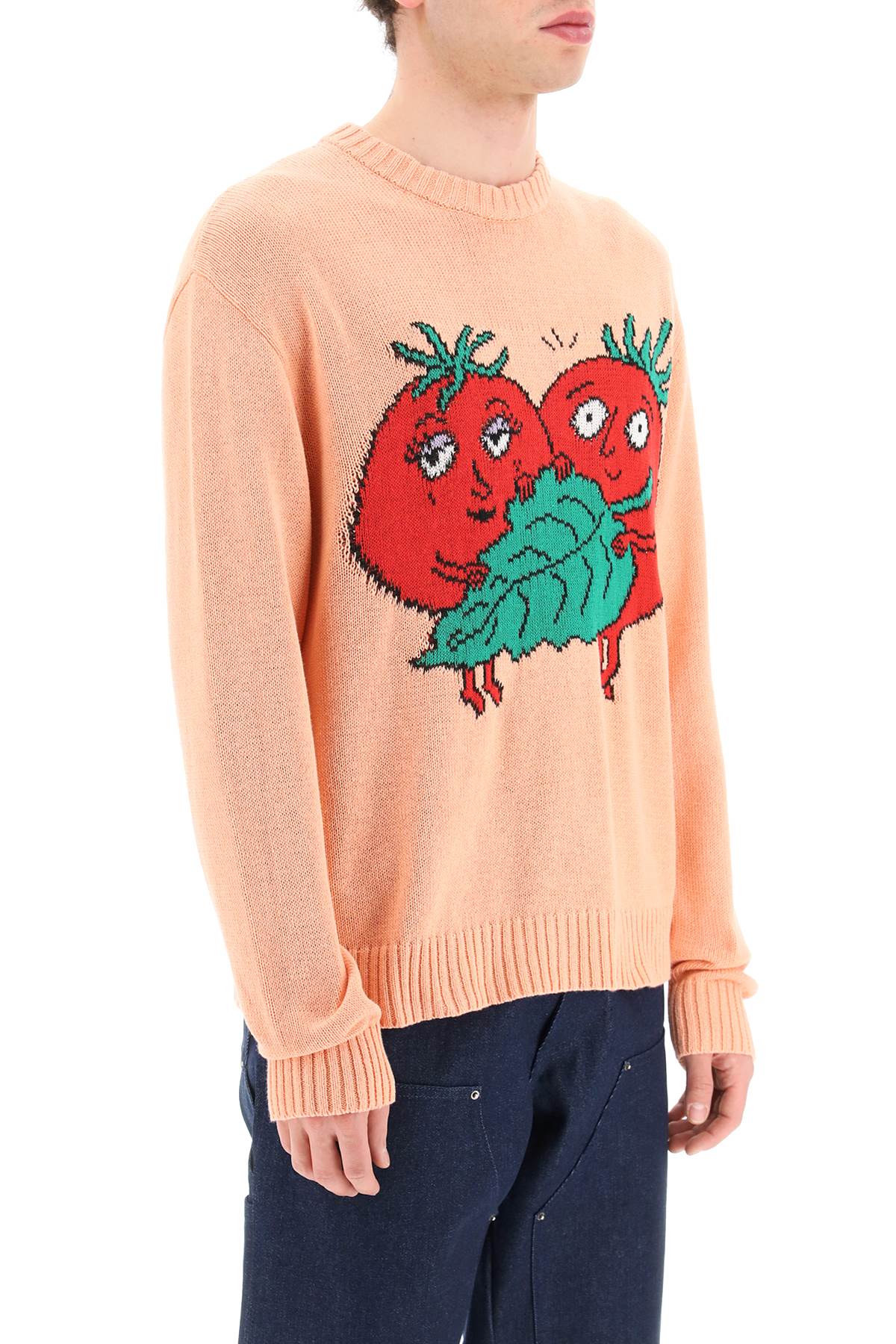 Sky High Farm 'Happy Tomatoes' Cotton Sweater   Pink