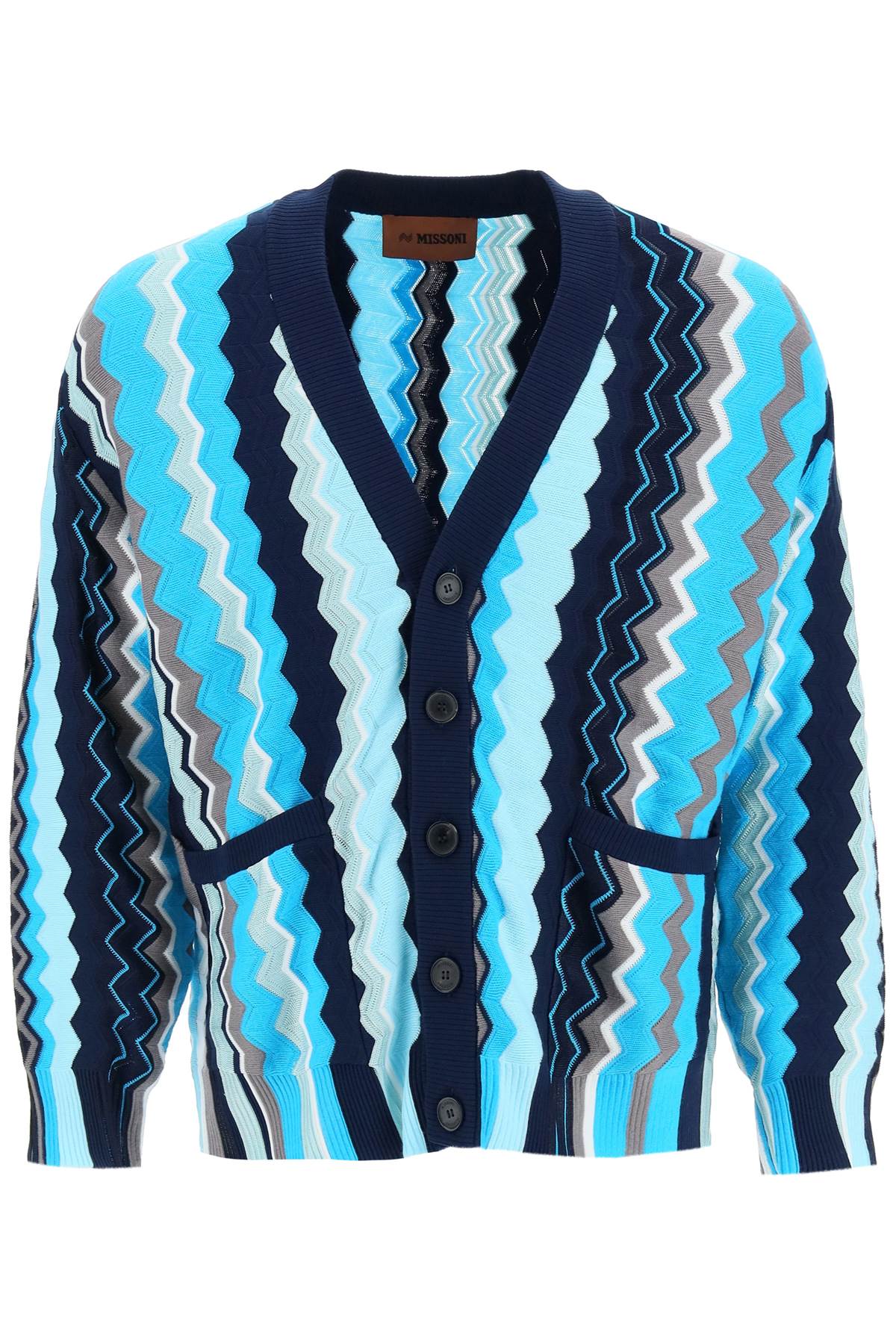 Missoni Patterned Cardigan   Blue