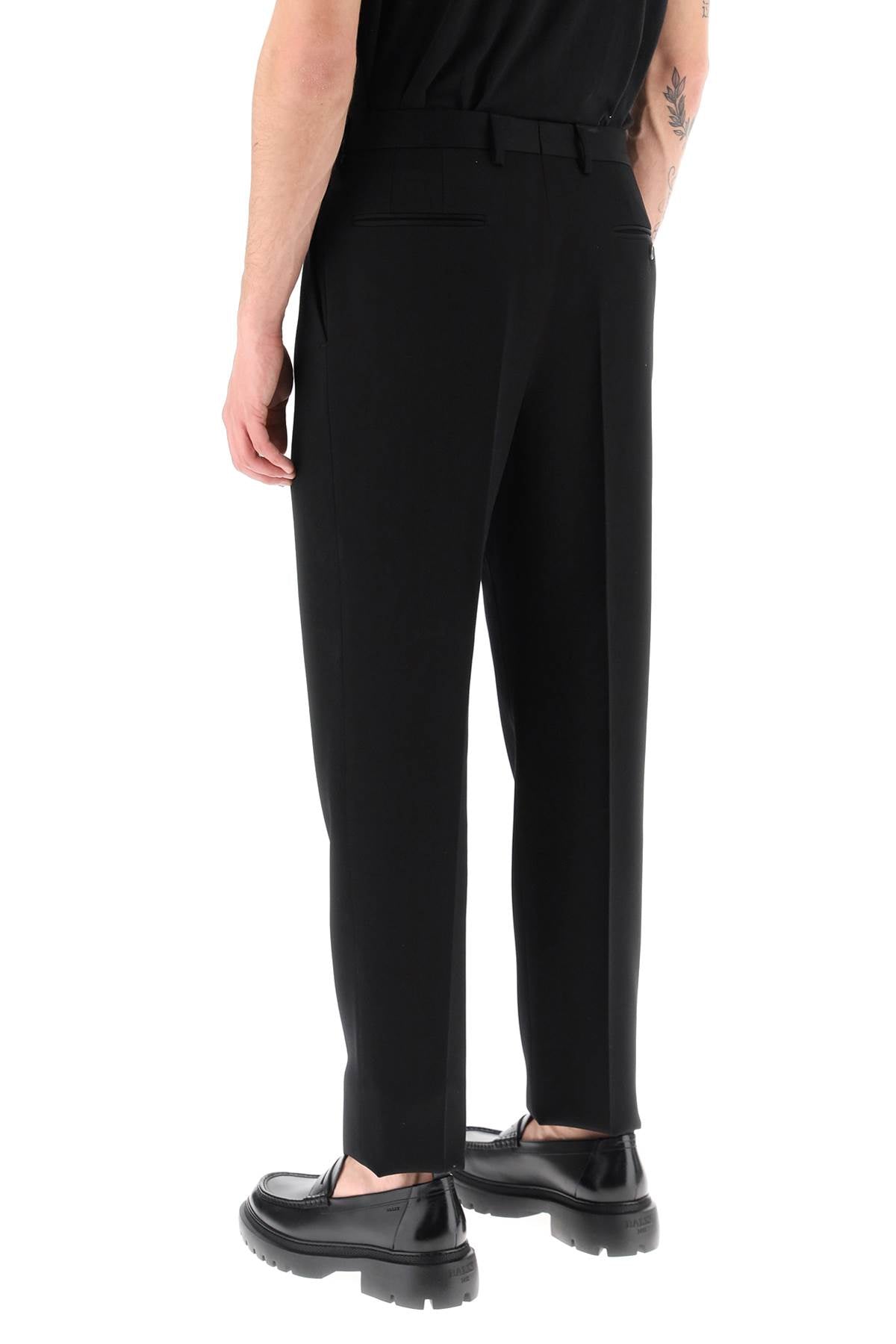 Lanvin Wool Cigarette Trousers   Black