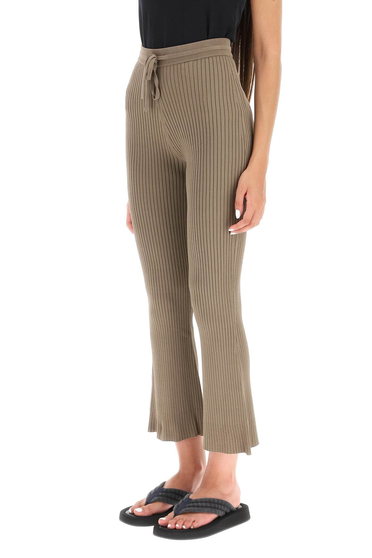 Nanushka 'Lykke' Rib Knit Pants   Khaki