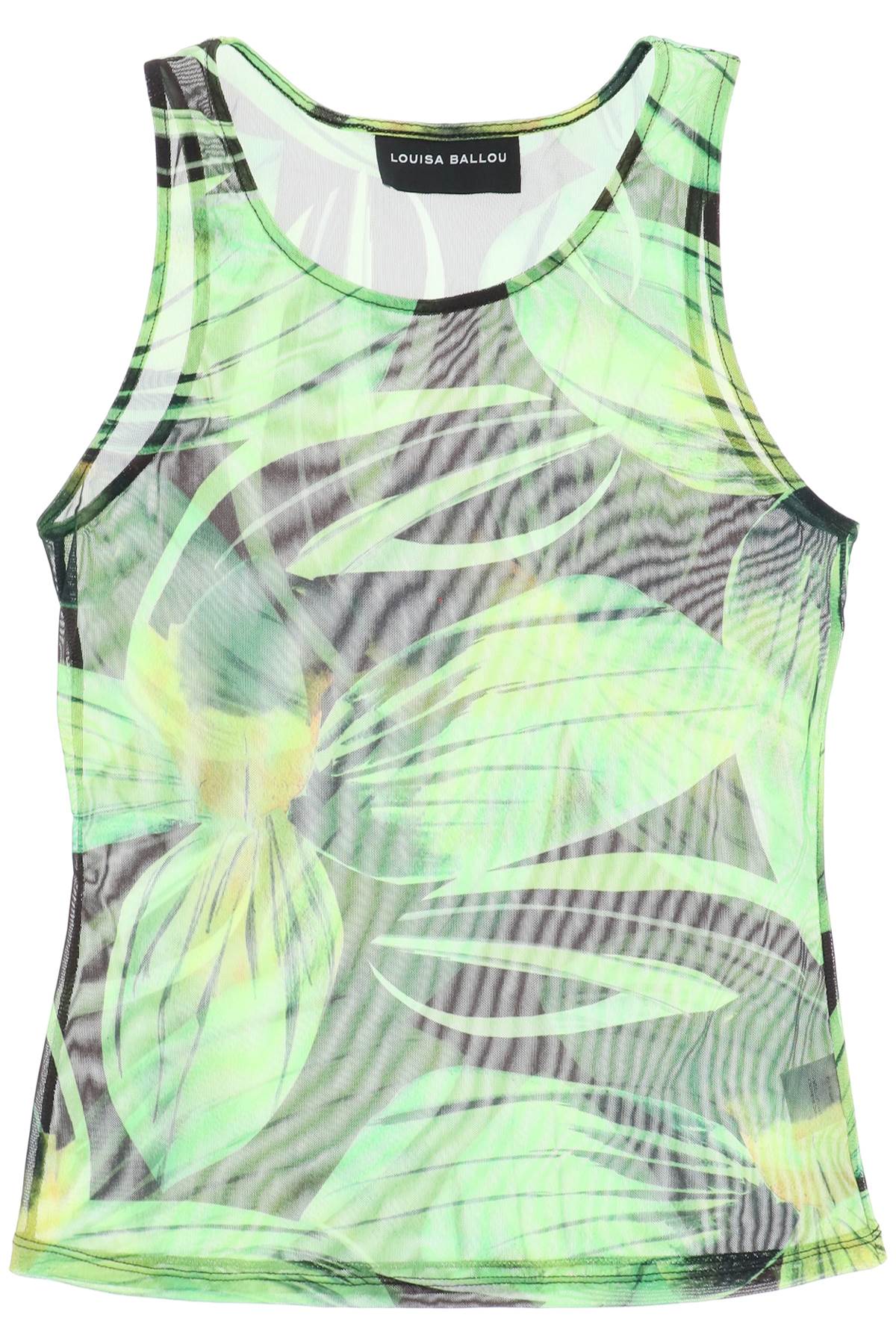 Louisa Ballou Mesh Tank Top   Green