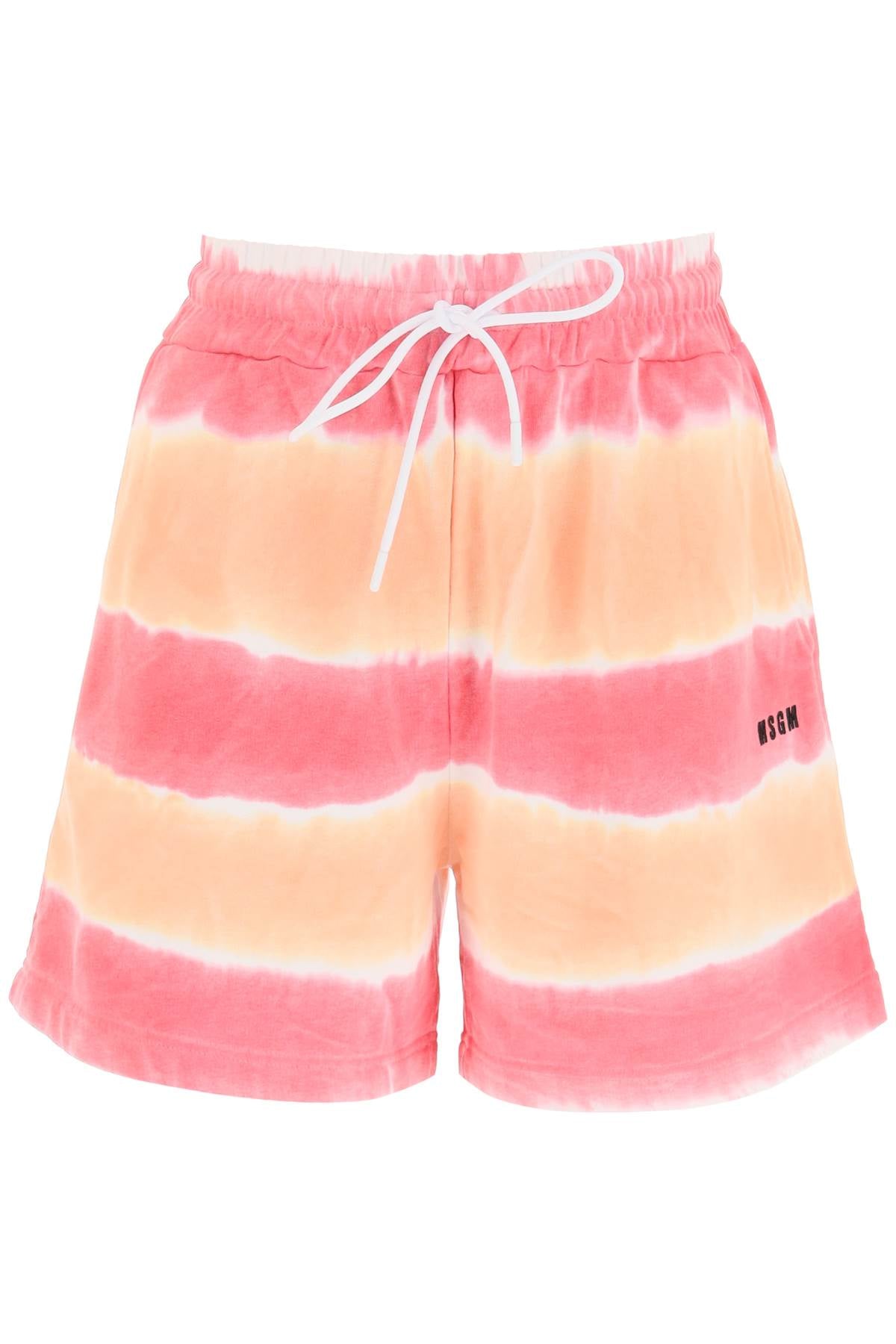 Msgm Tie Dye Jersey Shorts   Orange