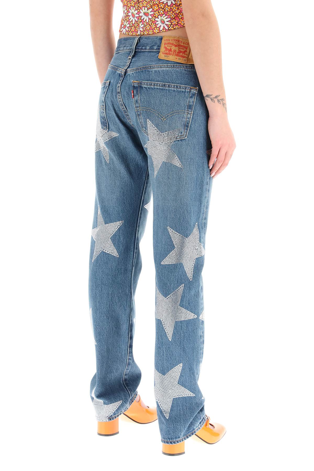 Collina Strada 'Rhinestone Star' Jeans X Levis   Blue