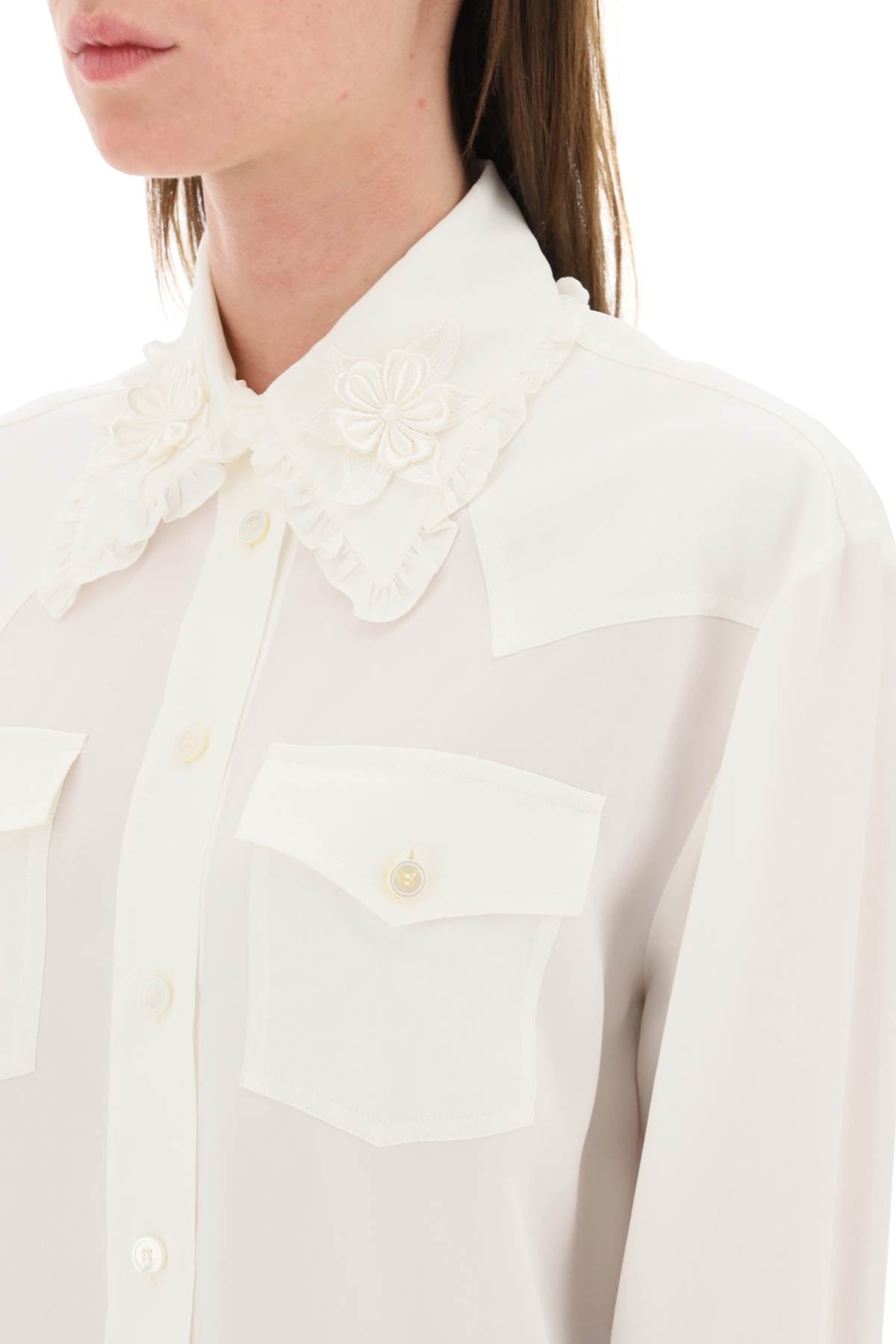 Alessandra Rich Silk Shirt   White