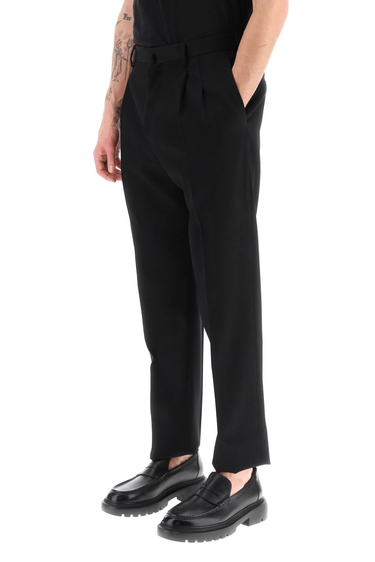 Lanvin Wool Cigarette Trousers   Black