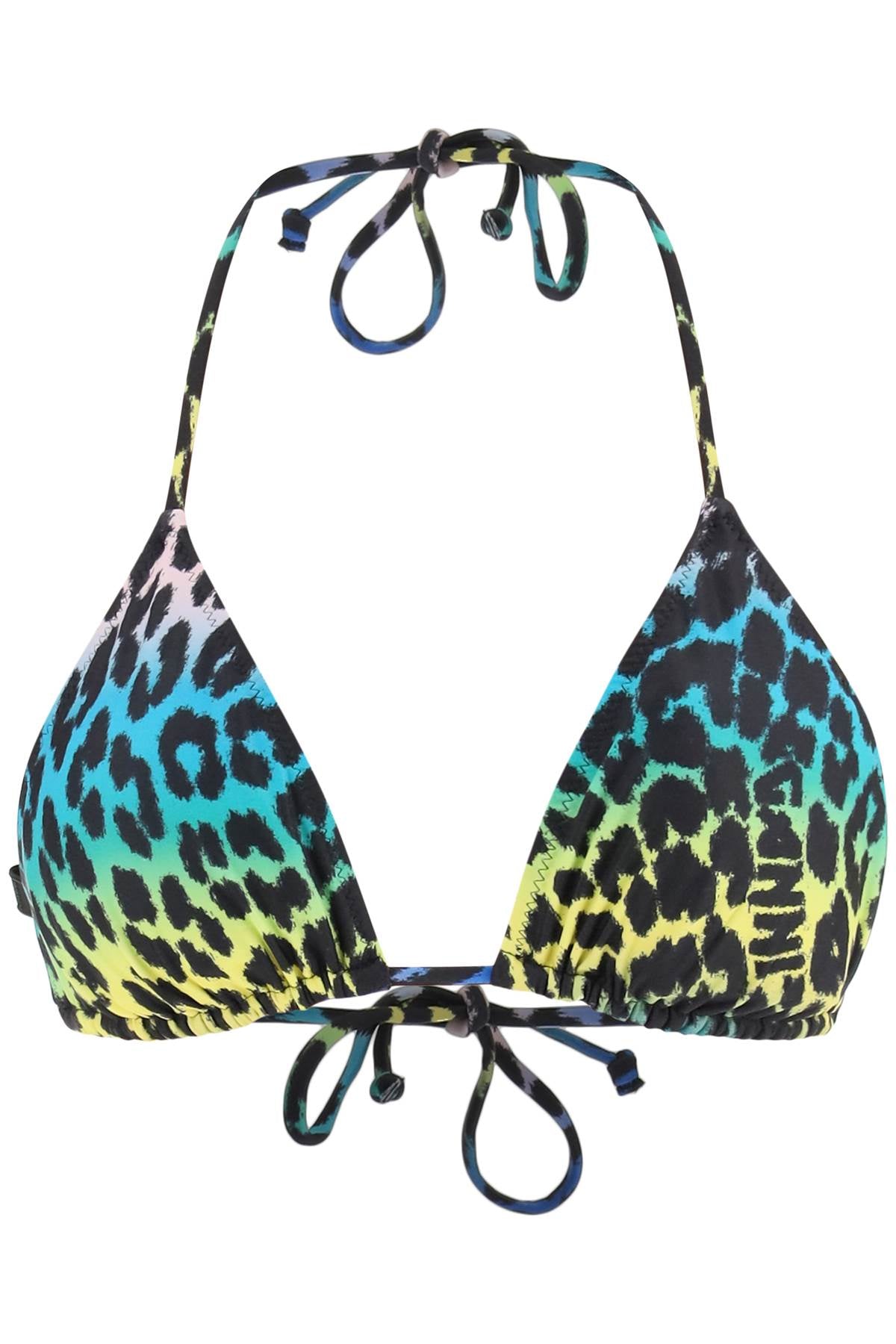 Ganni Animalier Bikini Top   Fuchsia