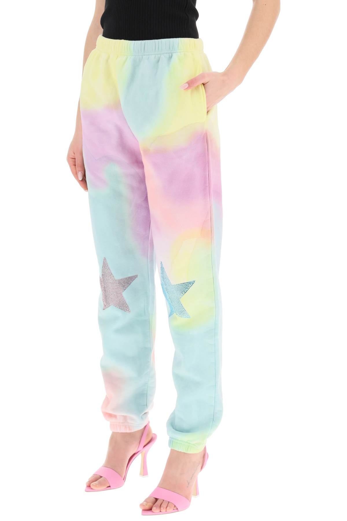 Collina Strada 'Scholastic' Tie Dye Jogger Pants With Rhinestones   Multicolor