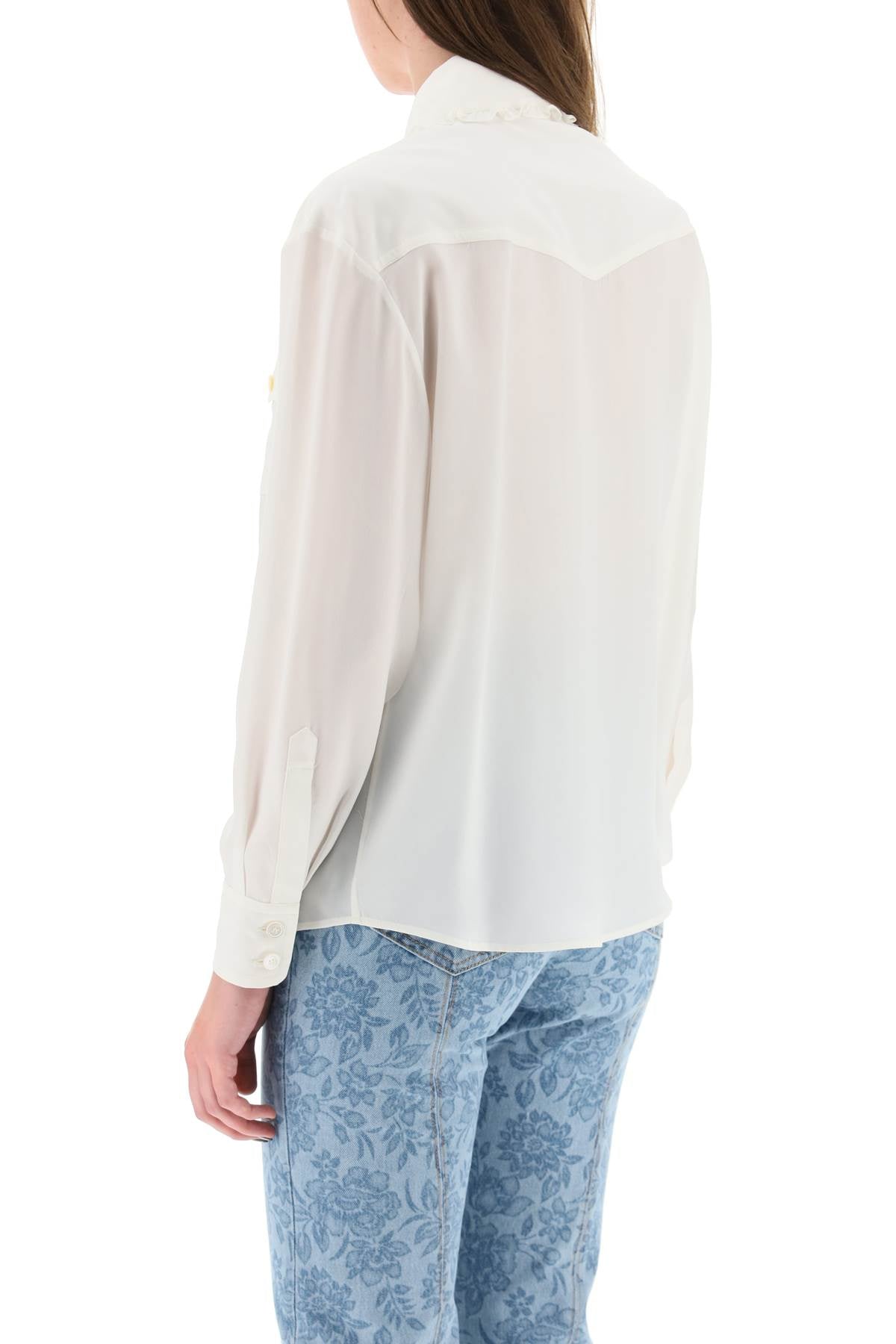 Alessandra Rich Silk Shirt   White