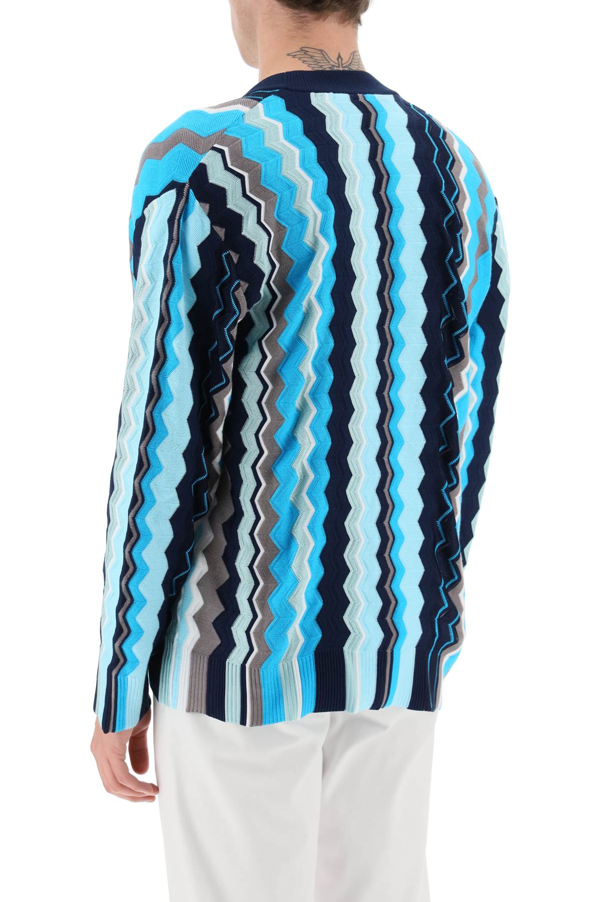 Missoni Patterned Cardigan   Blue