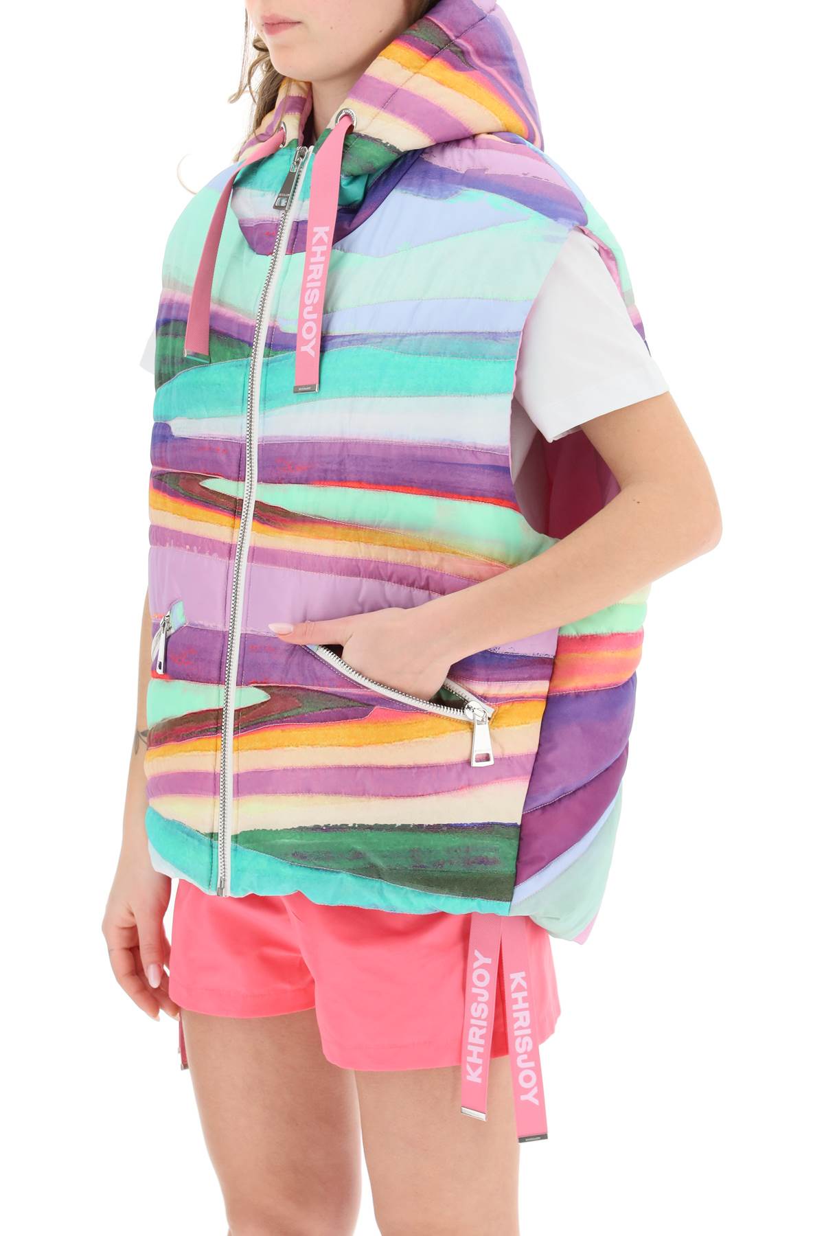 Khrisjoy 'Sunset Route' Padded Vest   Multicolor