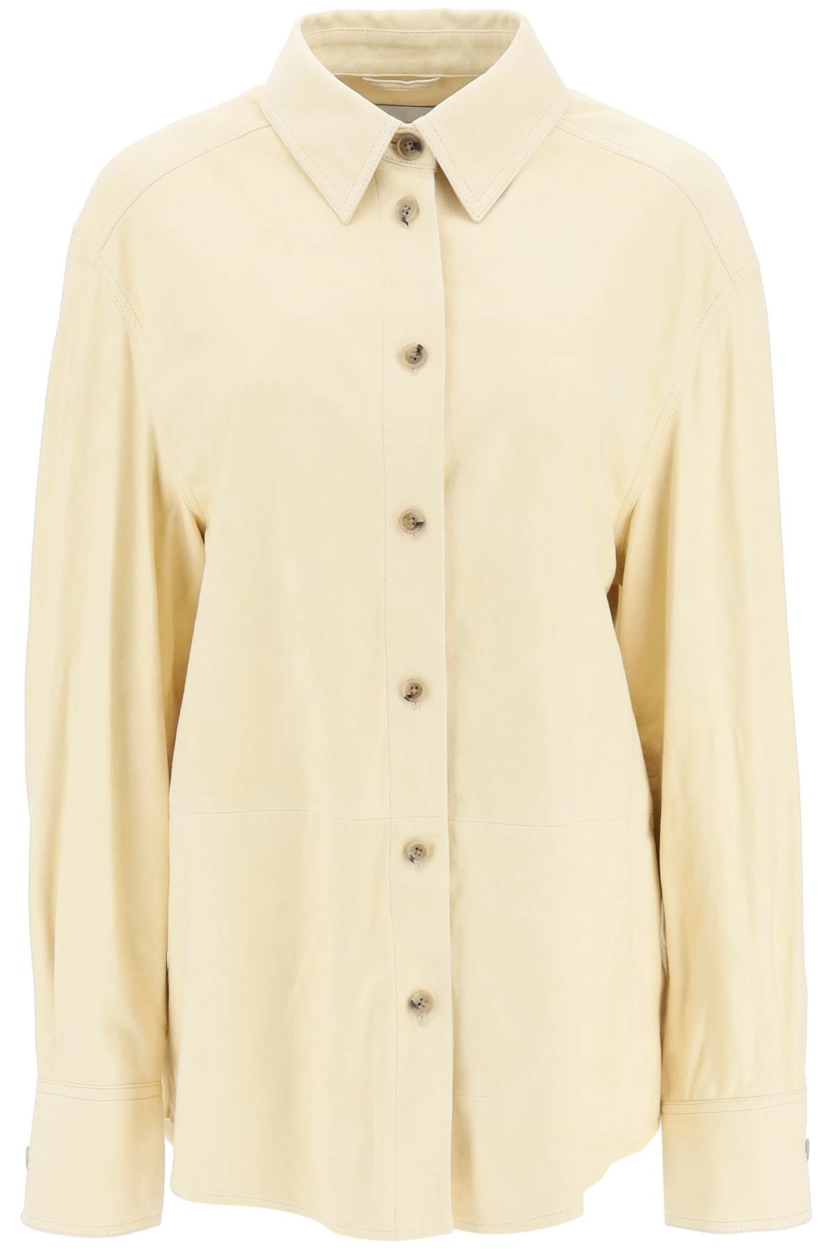 Loulou Studio Suede Overshirt   Beige