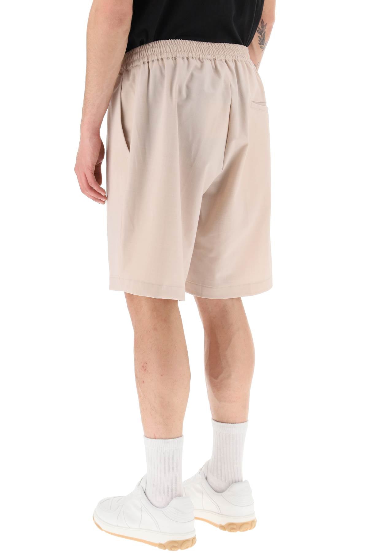 Bonsai Stretch Wool Shorts   Beige