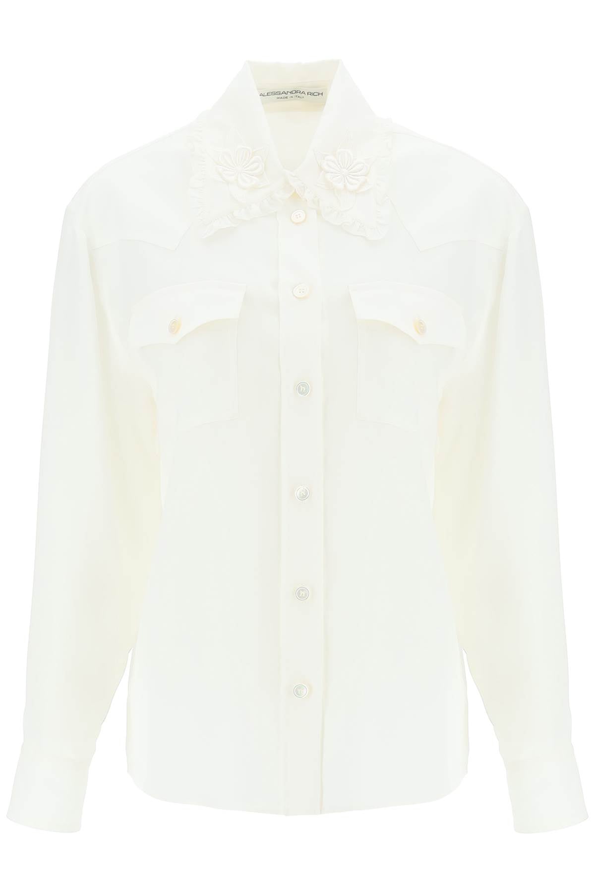 Alessandra Rich Silk Shirt   White