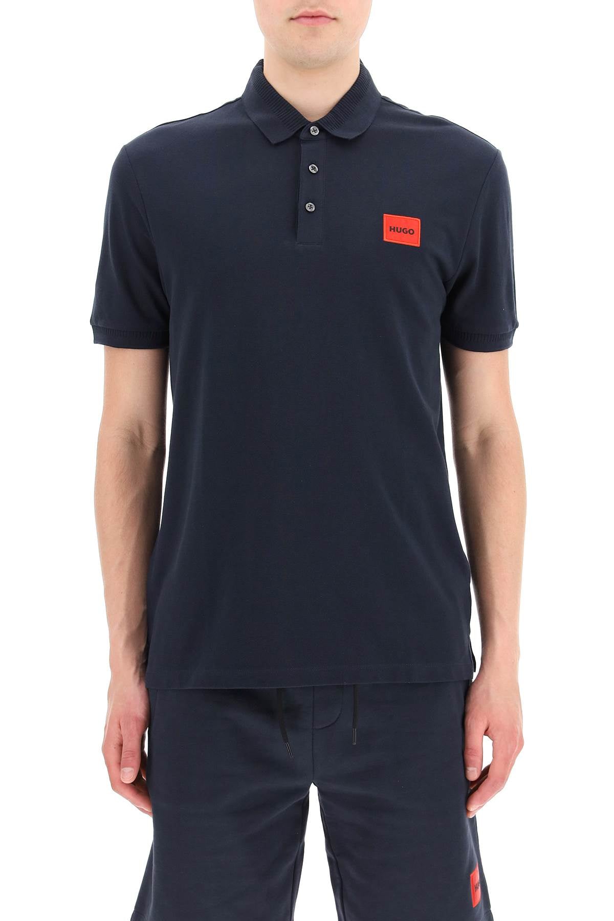 Hugo logo patch polo shirt