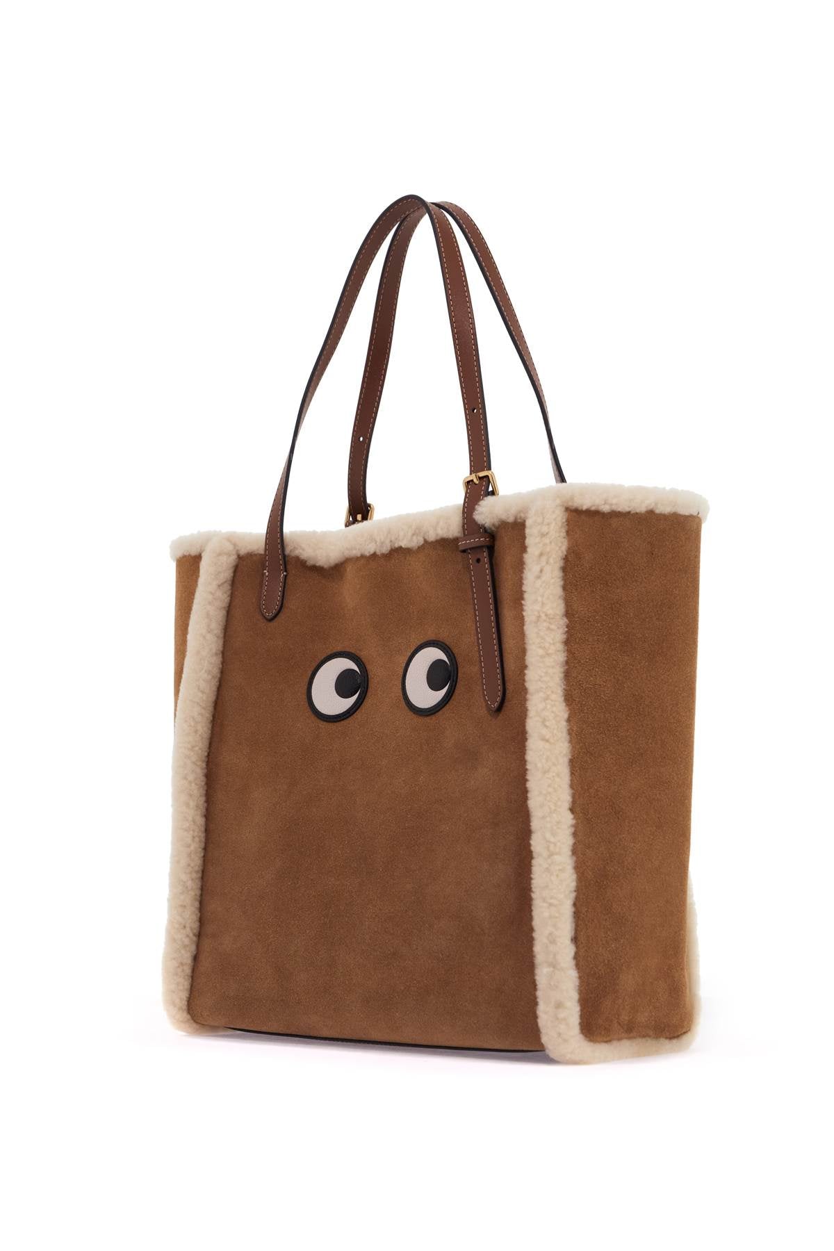 Anya Hindmarch tote bag with shearling eyes