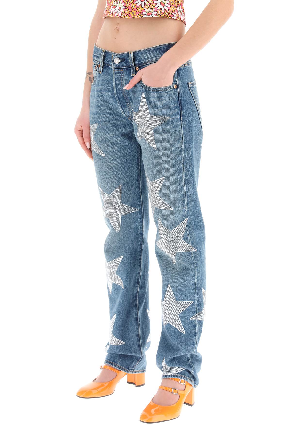 Collina Strada 'Rhinestone Star' Jeans X Levis   Blue