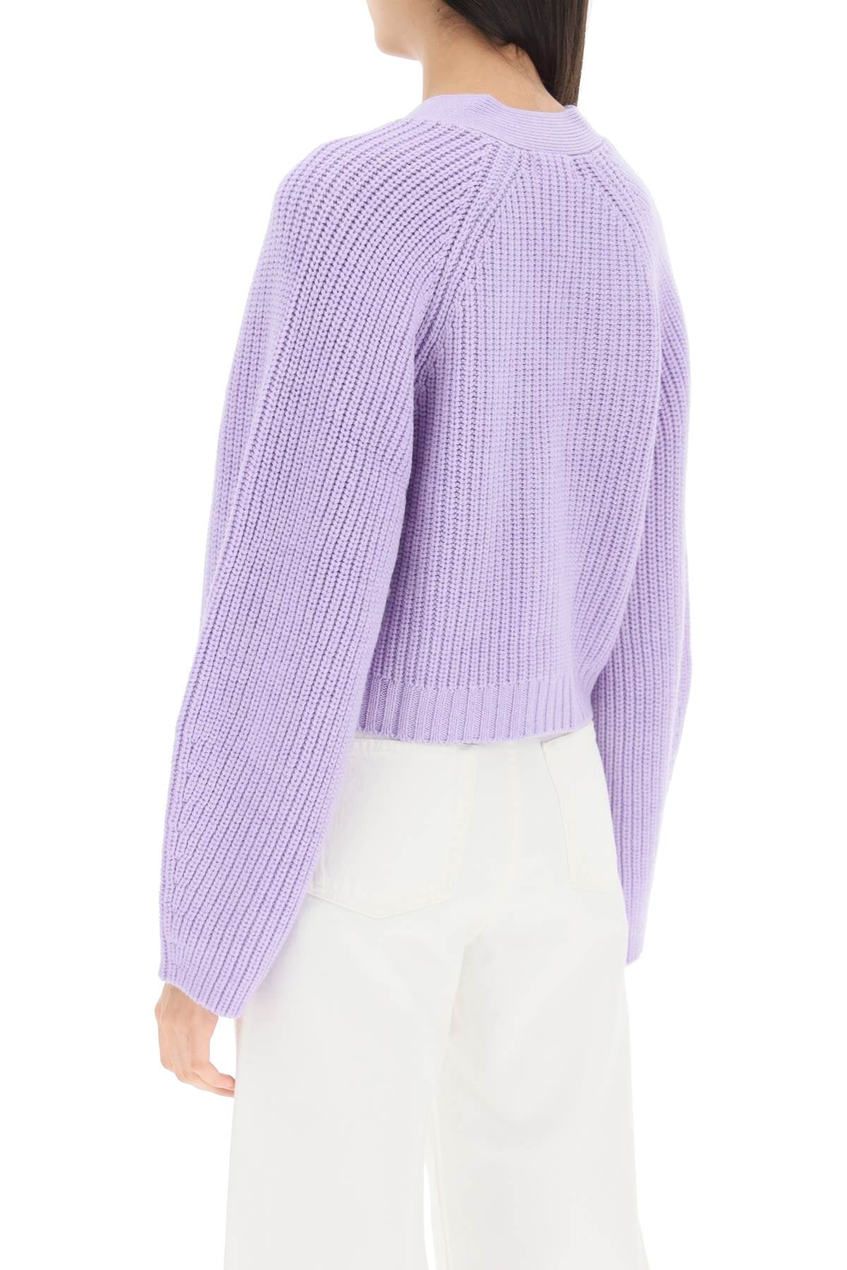 Staud V Neck Mirabel Cardigan   Purple