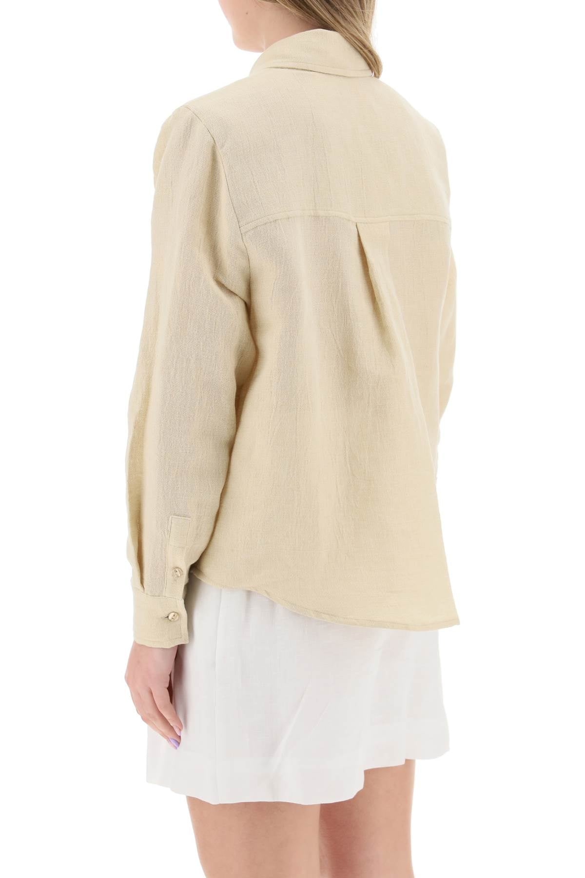 Mvp Wardrobe 'Malibu' Cotton Linen Shirt   Beige