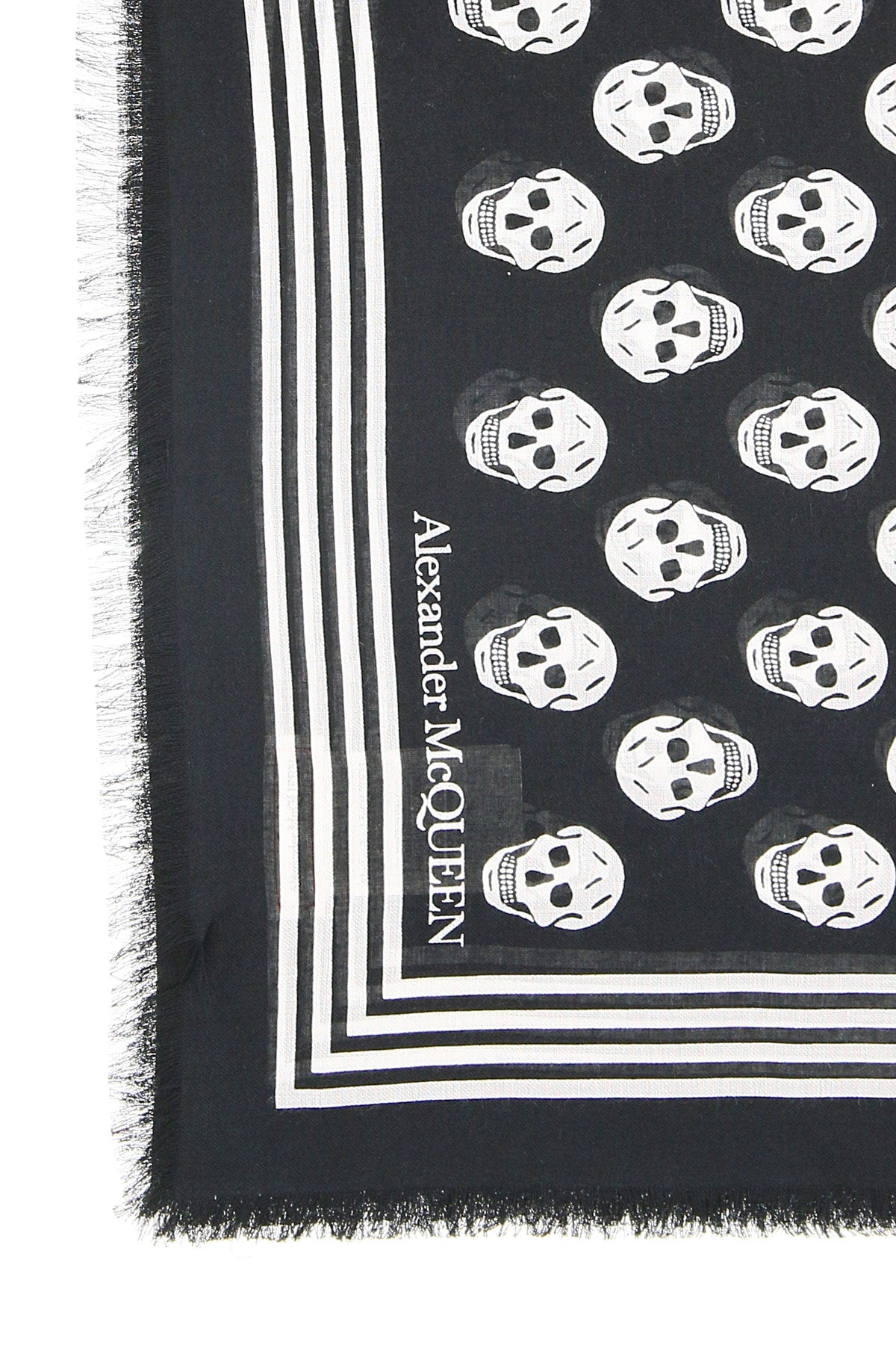 Alexander Mcqueen Biker Skull Scarf   White