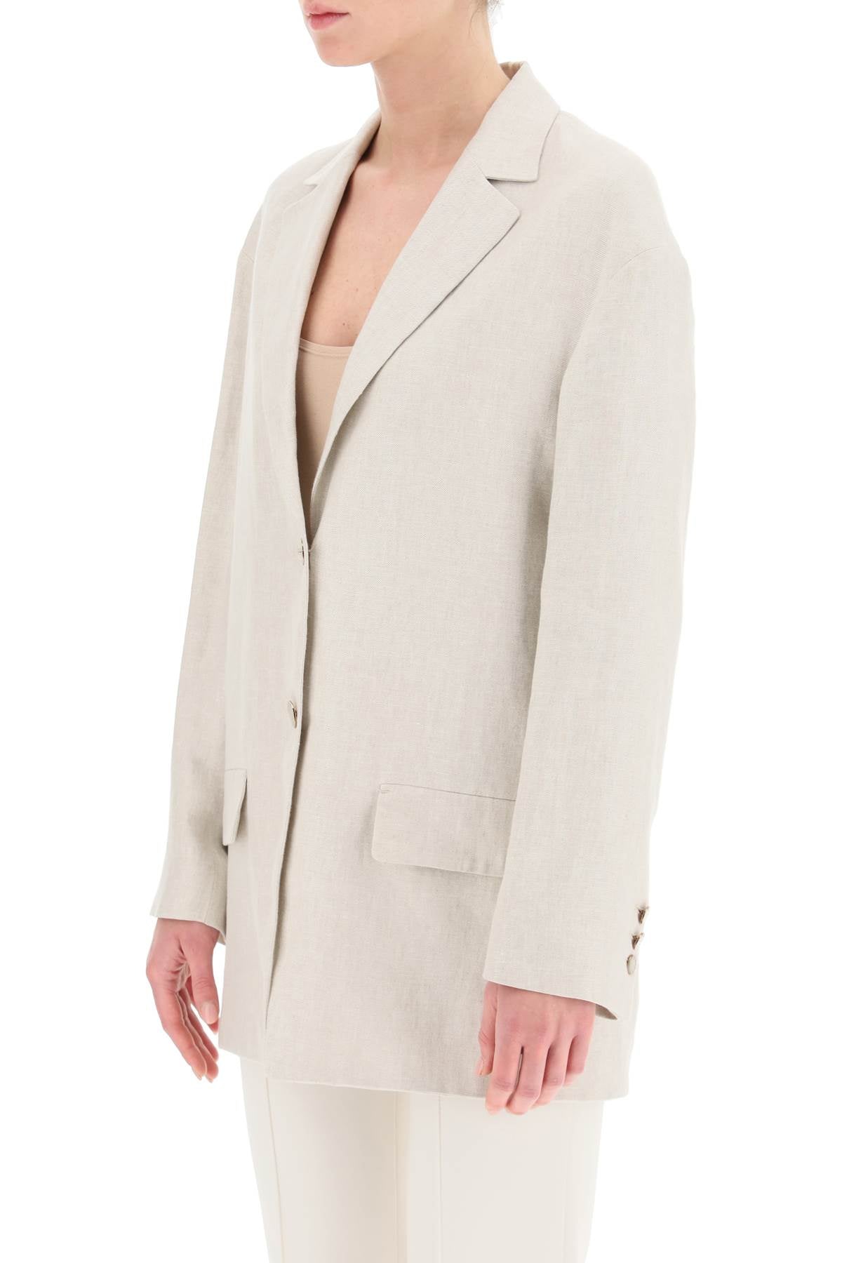 Agnona Linen Blazer   Beige