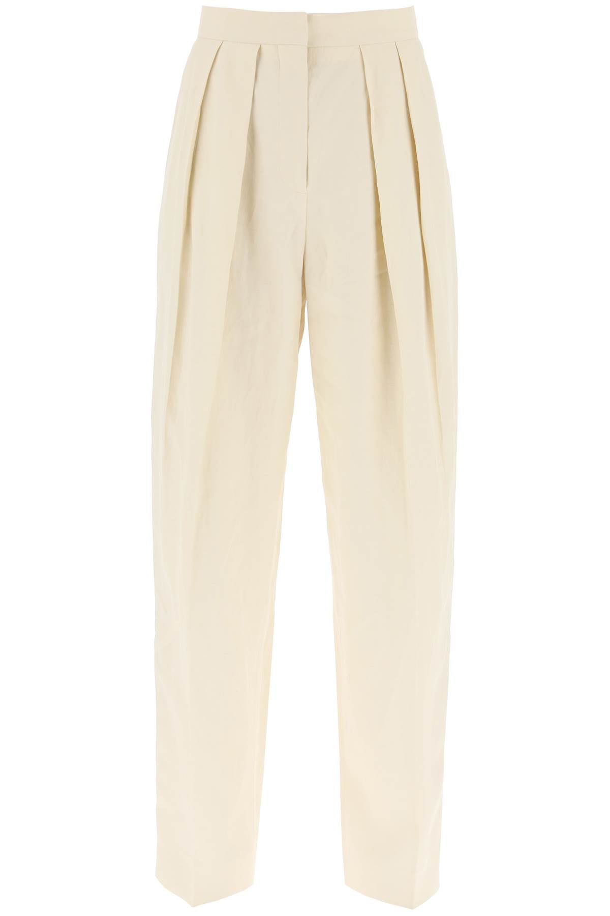 Stella McCartney loose linen blend pants with front pleats