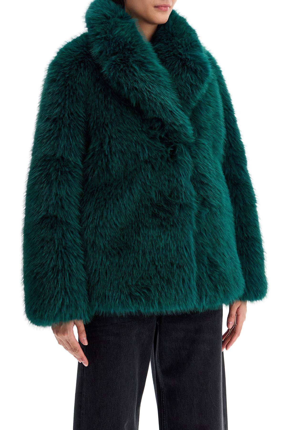 Stand Studio short hunter coat in faux fur