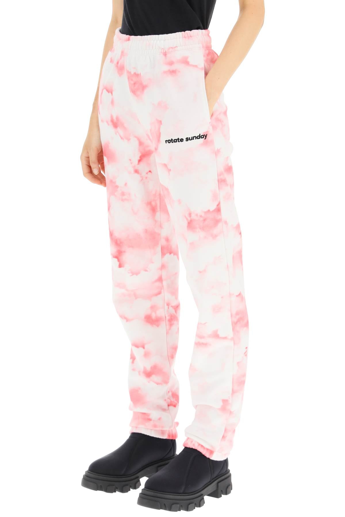 Rotate Mimi Printed Cotton Sweatpants   White