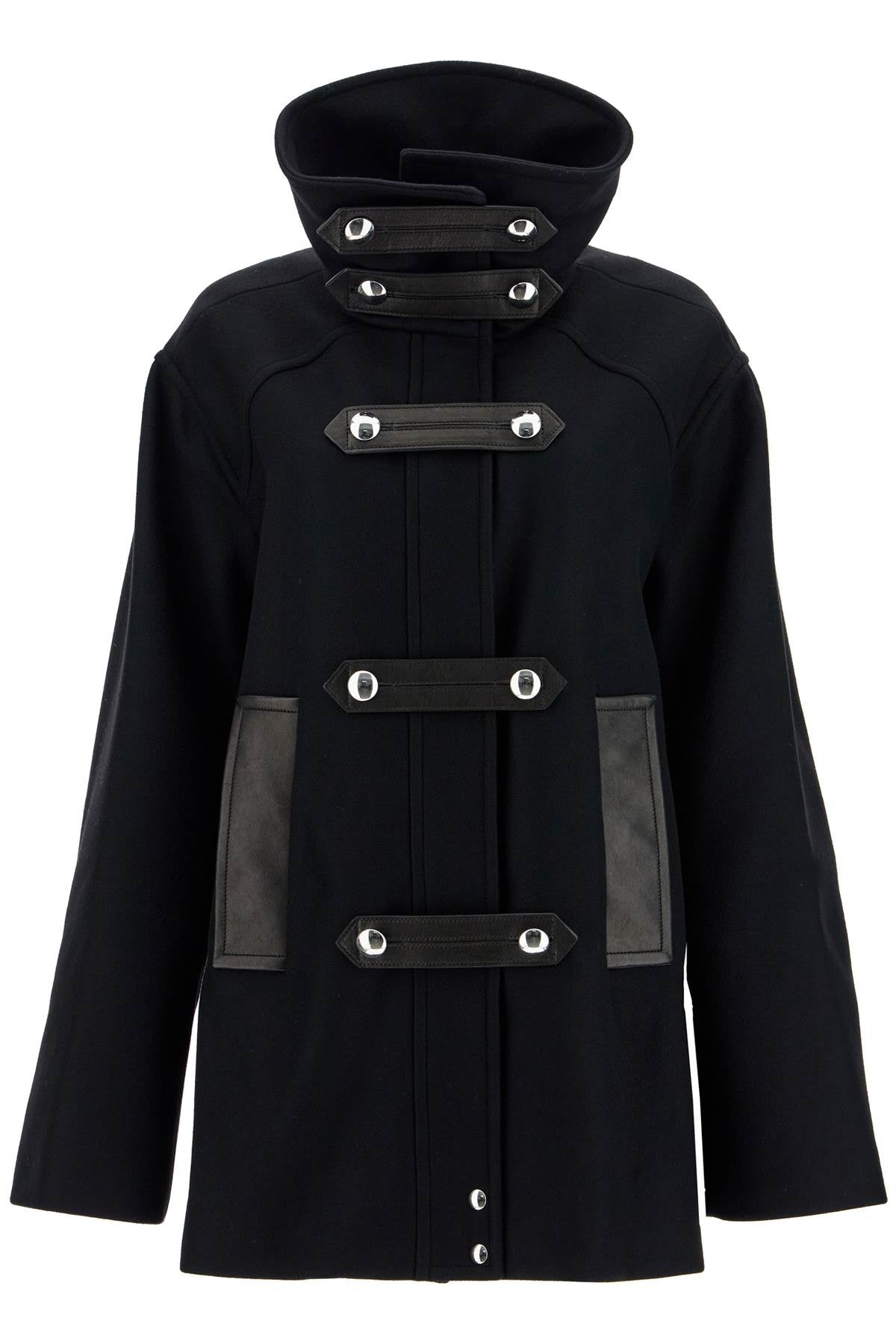 Khaite wool and leather melbo coat