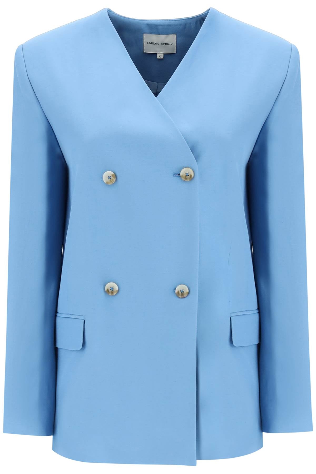 Loulou Studio 'Jalca' Double Breasted Blazer   Light Blue