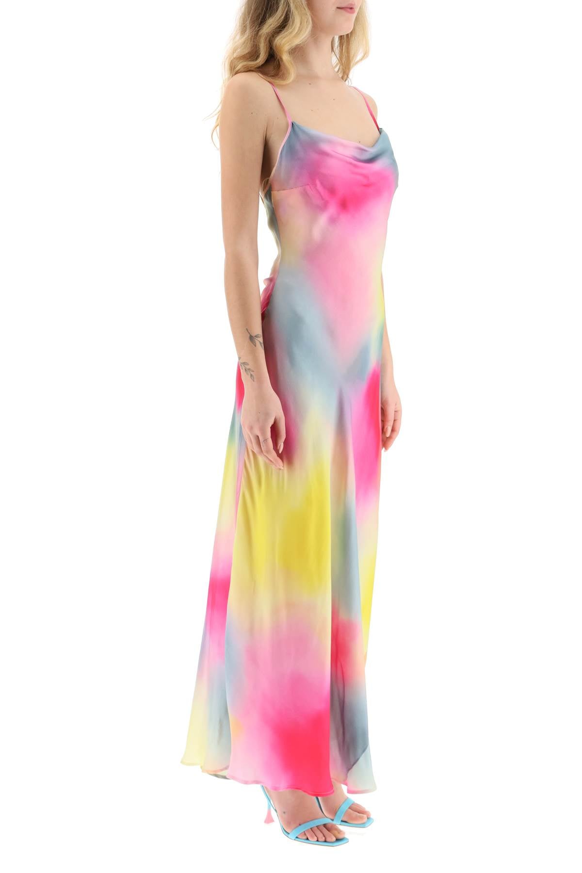 Msgm Multicolor Satin Dress