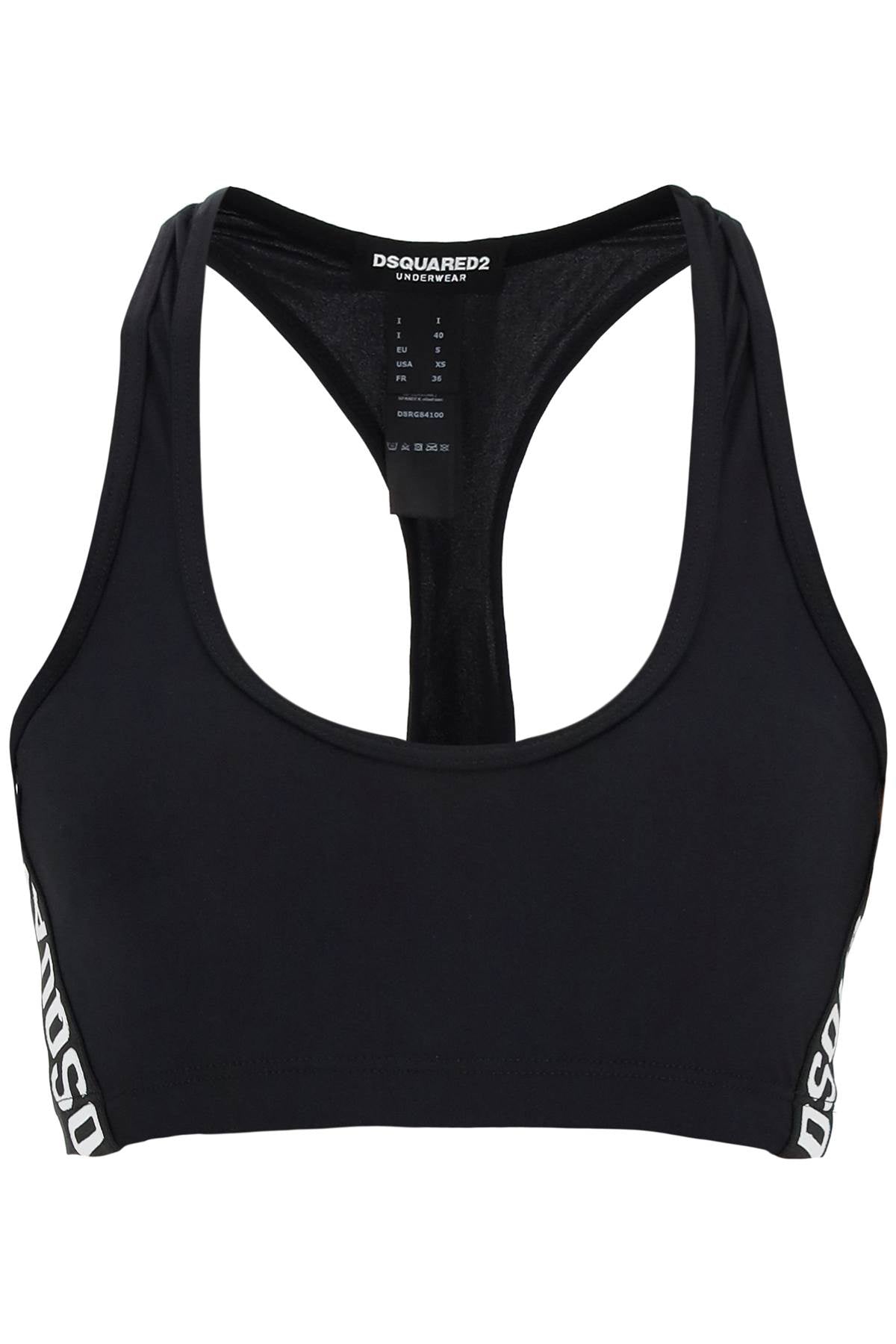 Dsquared2 Logo Spors Bra   Black