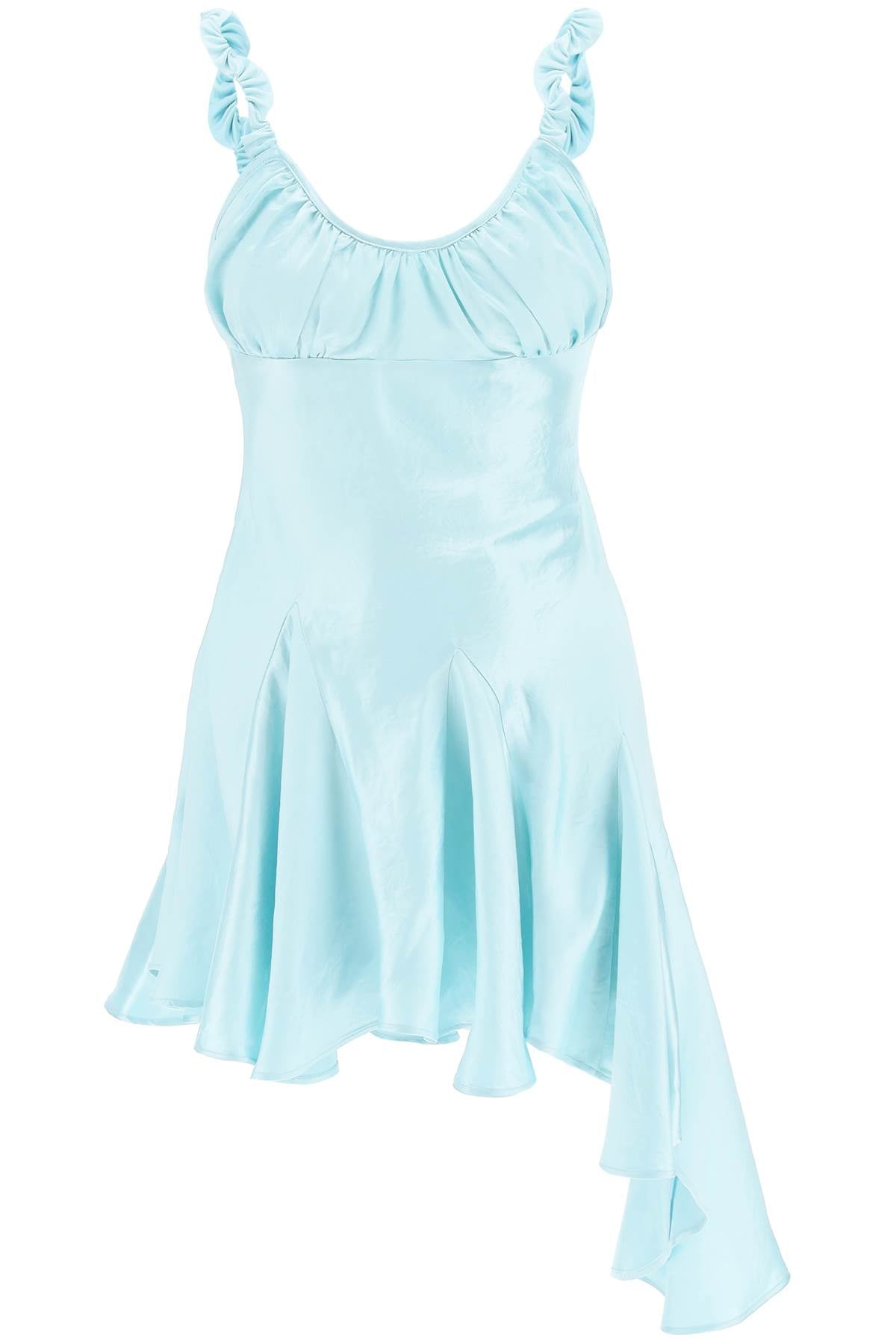 Collina Strada 'Ivy' Asymmetric Satin Dress   Light Blue